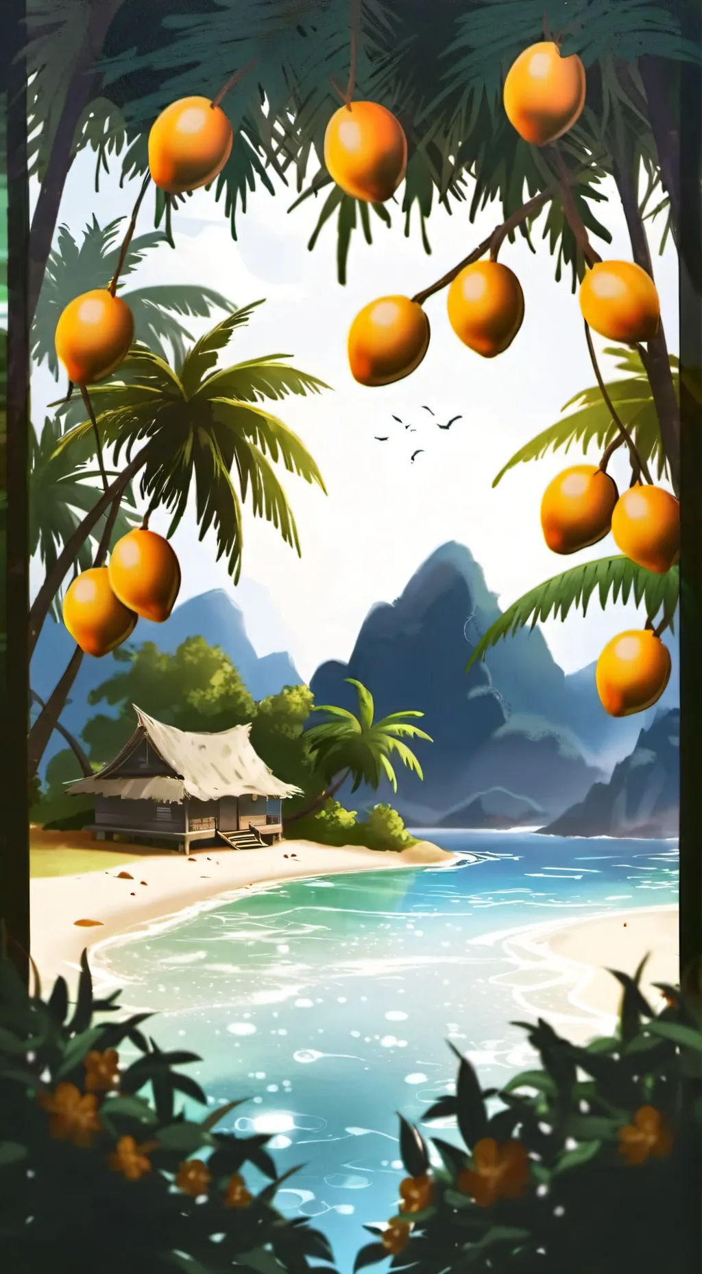 ai character: Away in a mango  background