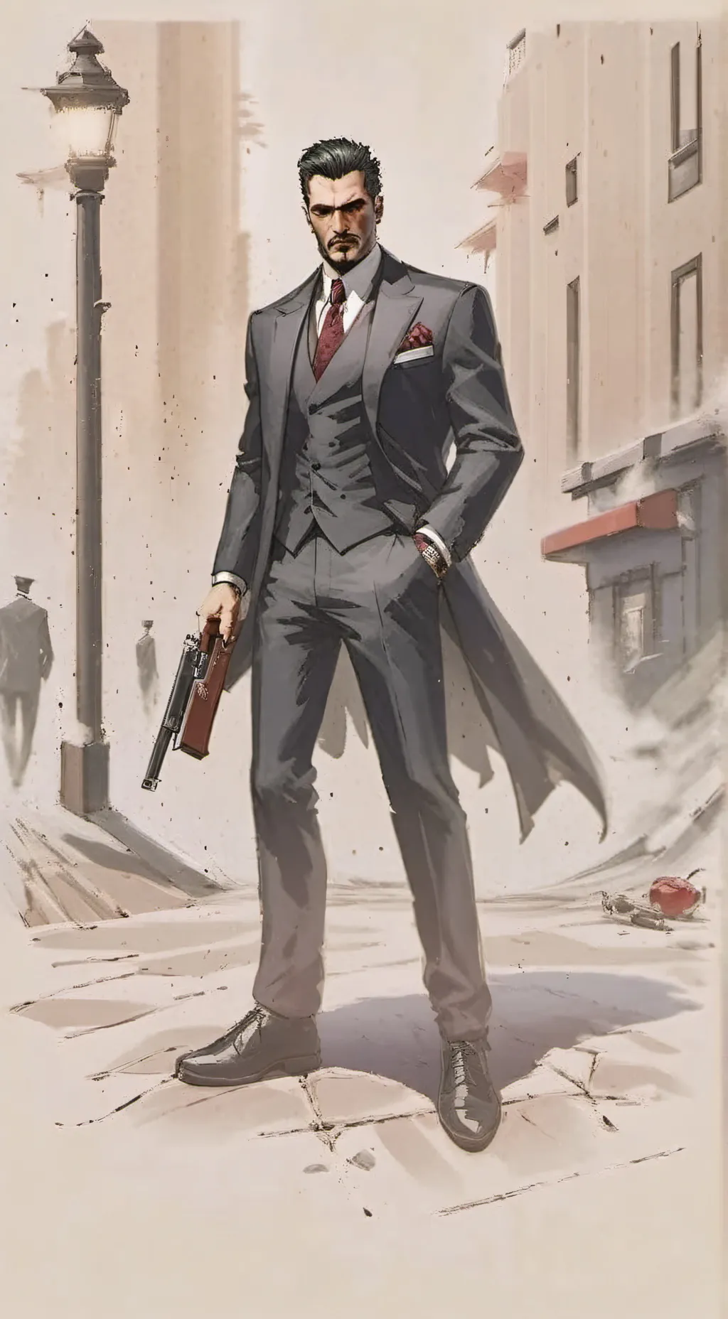ai character: Mafia dad  background