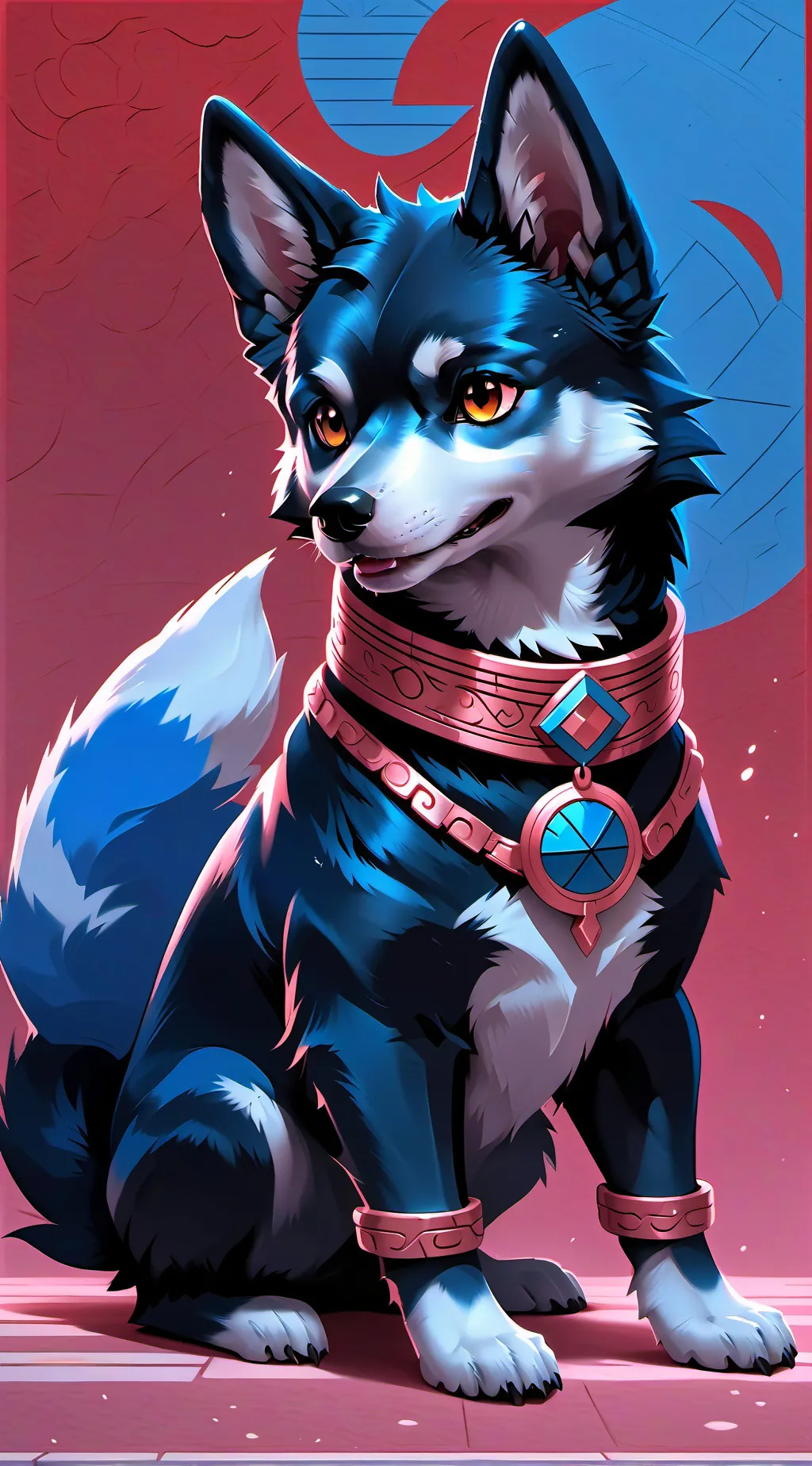 ai character: Bluey healer  background
