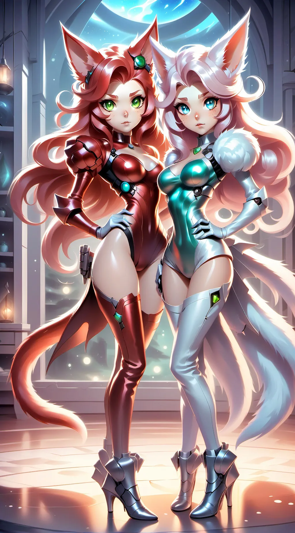 ai character: Lily and Karen background