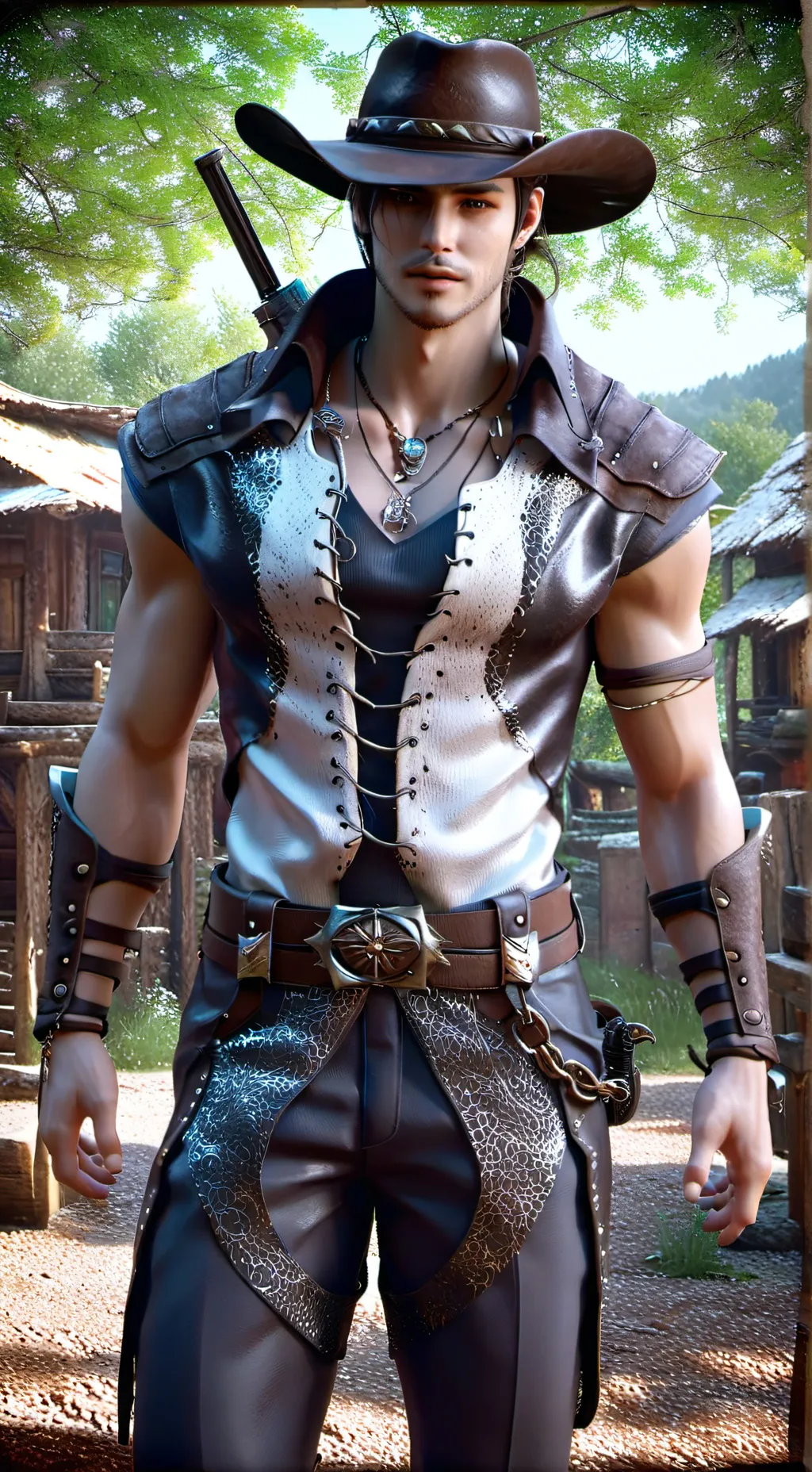 ai character: cowboy colt  background