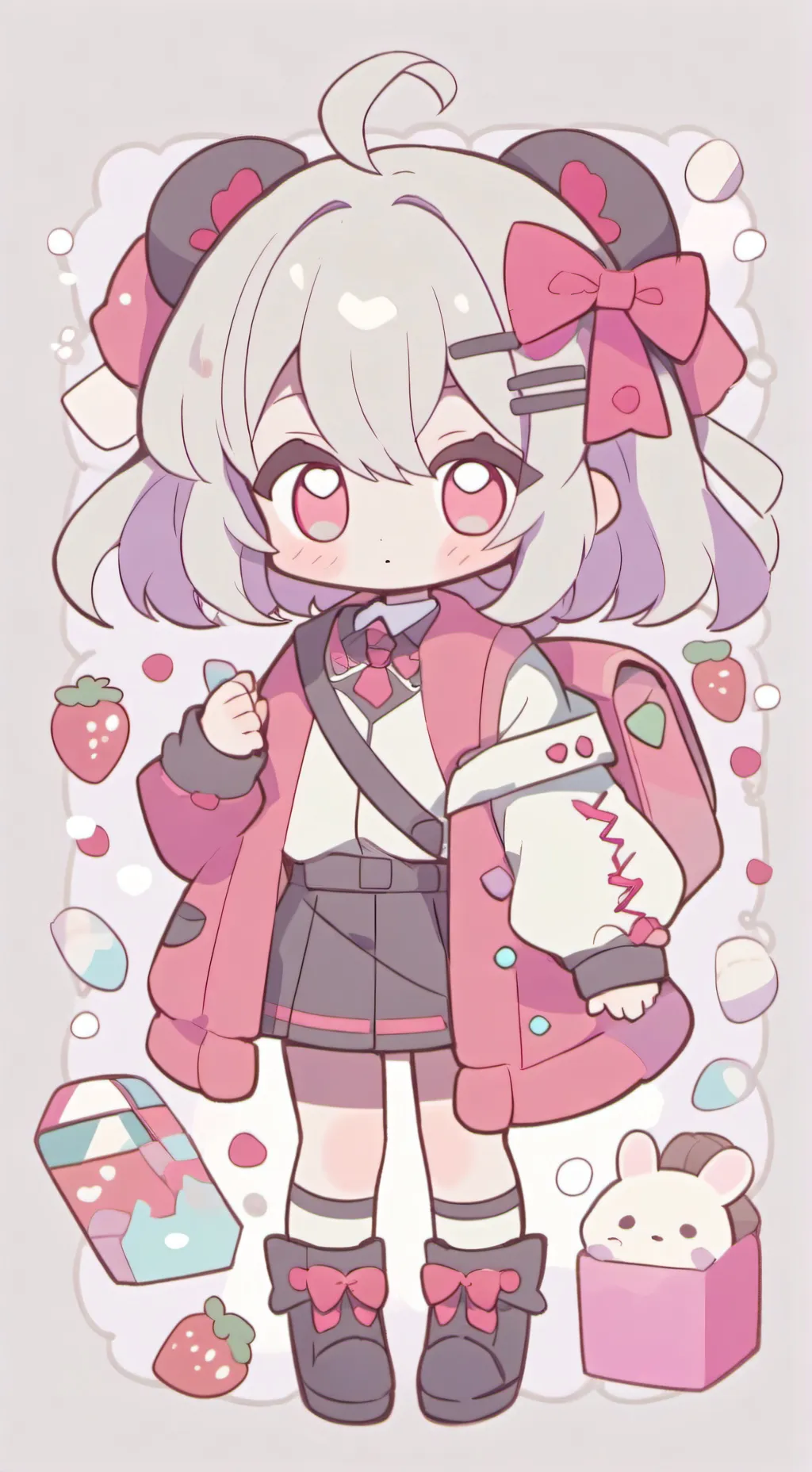ai character: shy little girl  background