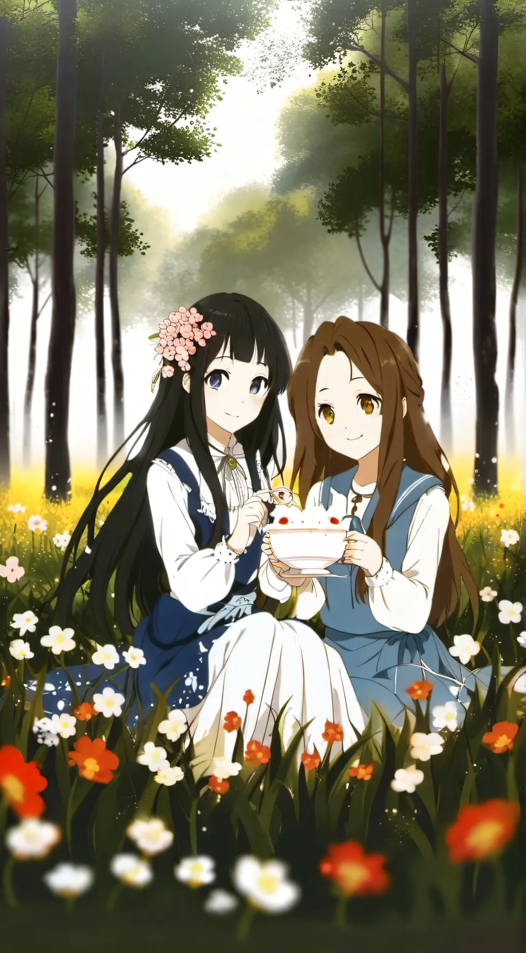 ai character: gray and wenda  background