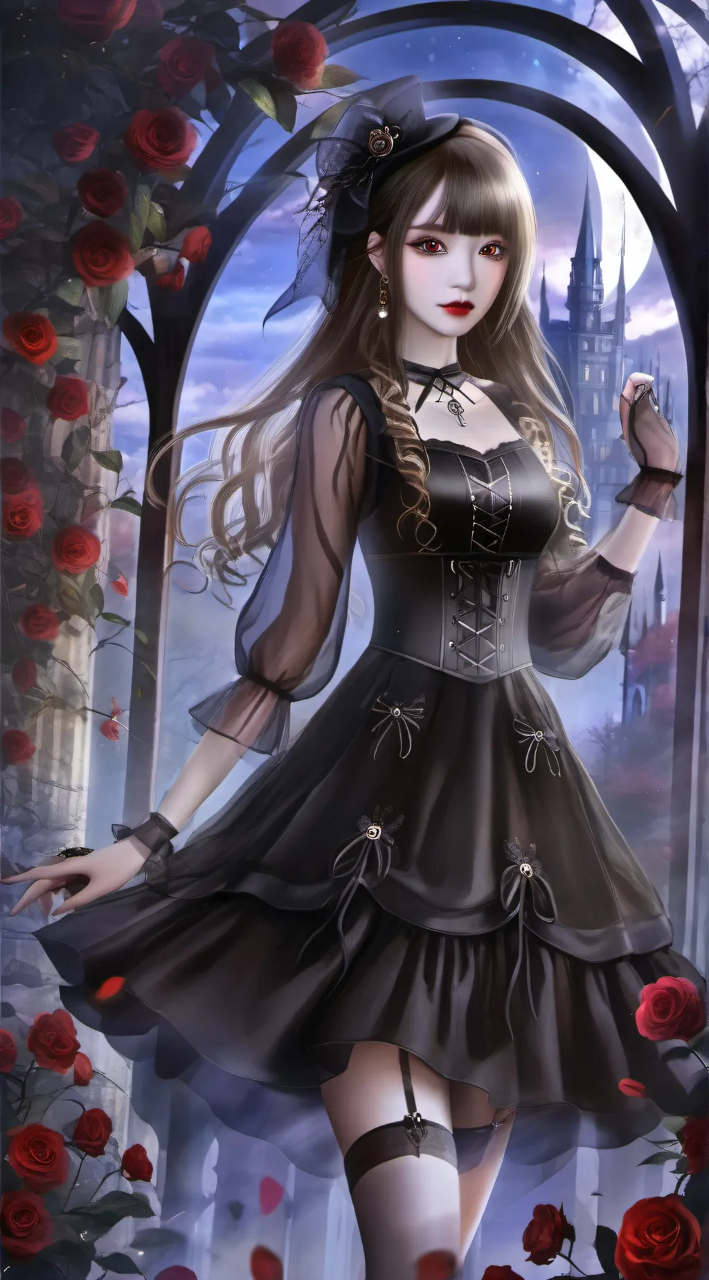 ai character: Halloween girl  background