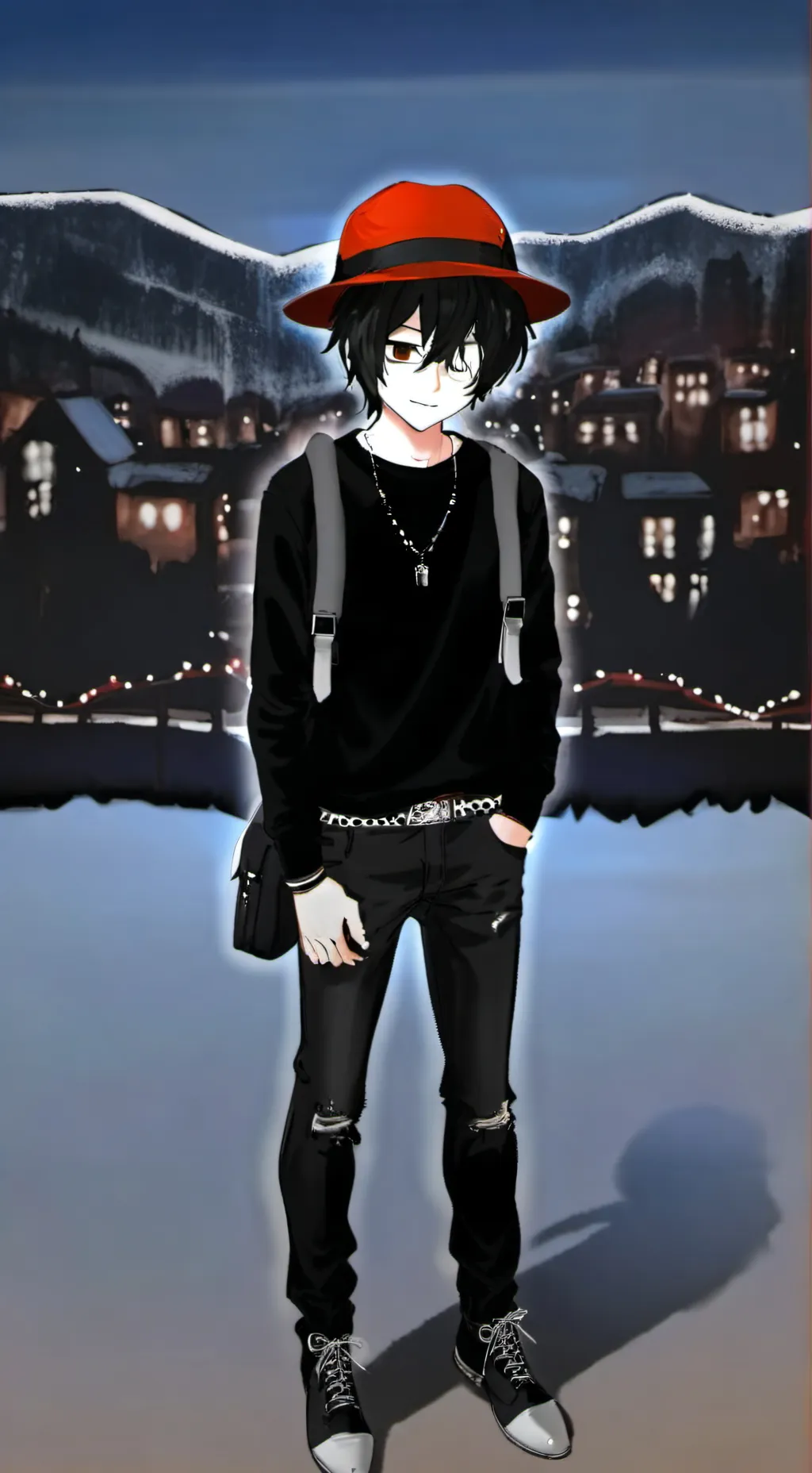 ai character: Roblox  emo background