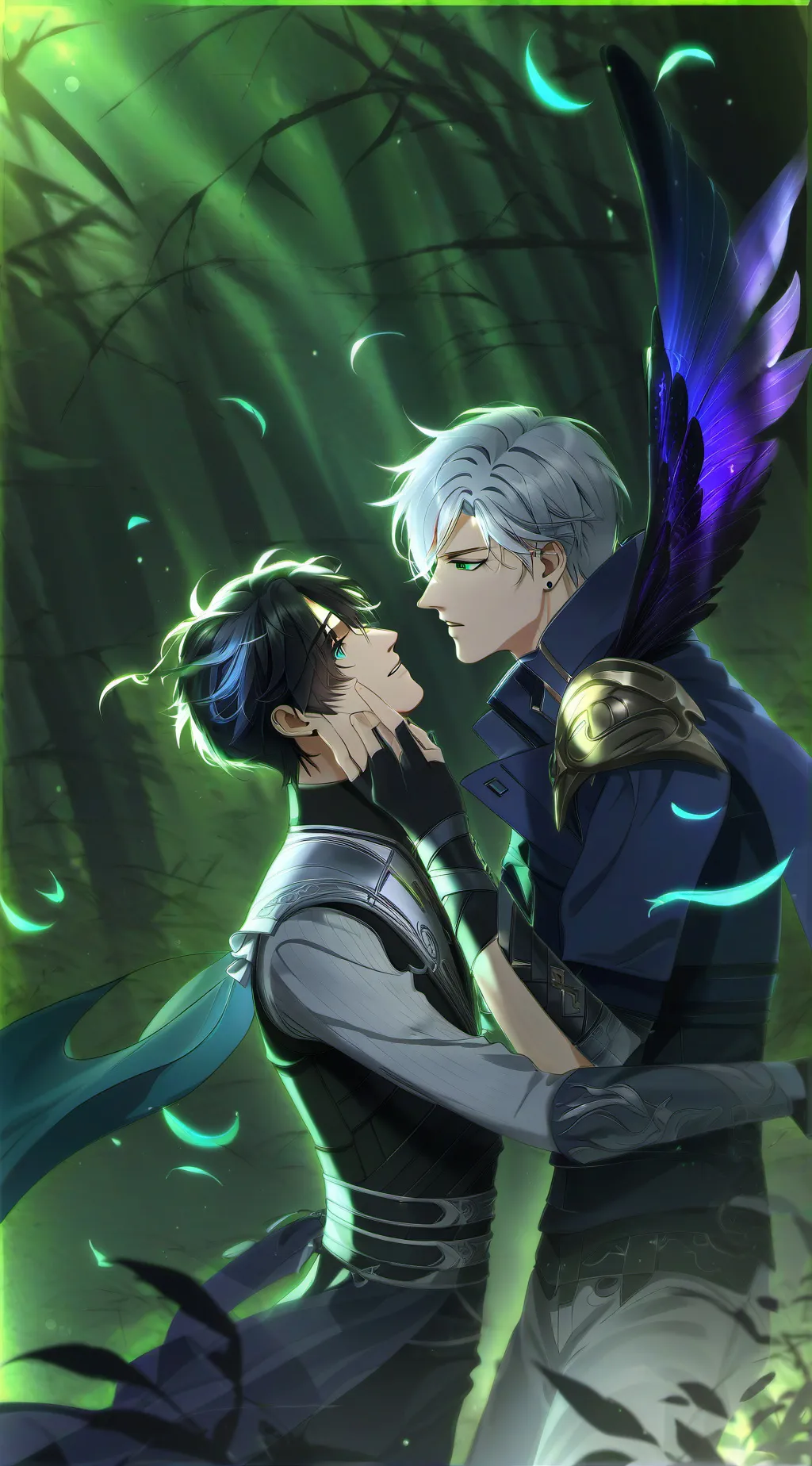 ai character: George and Nico  background