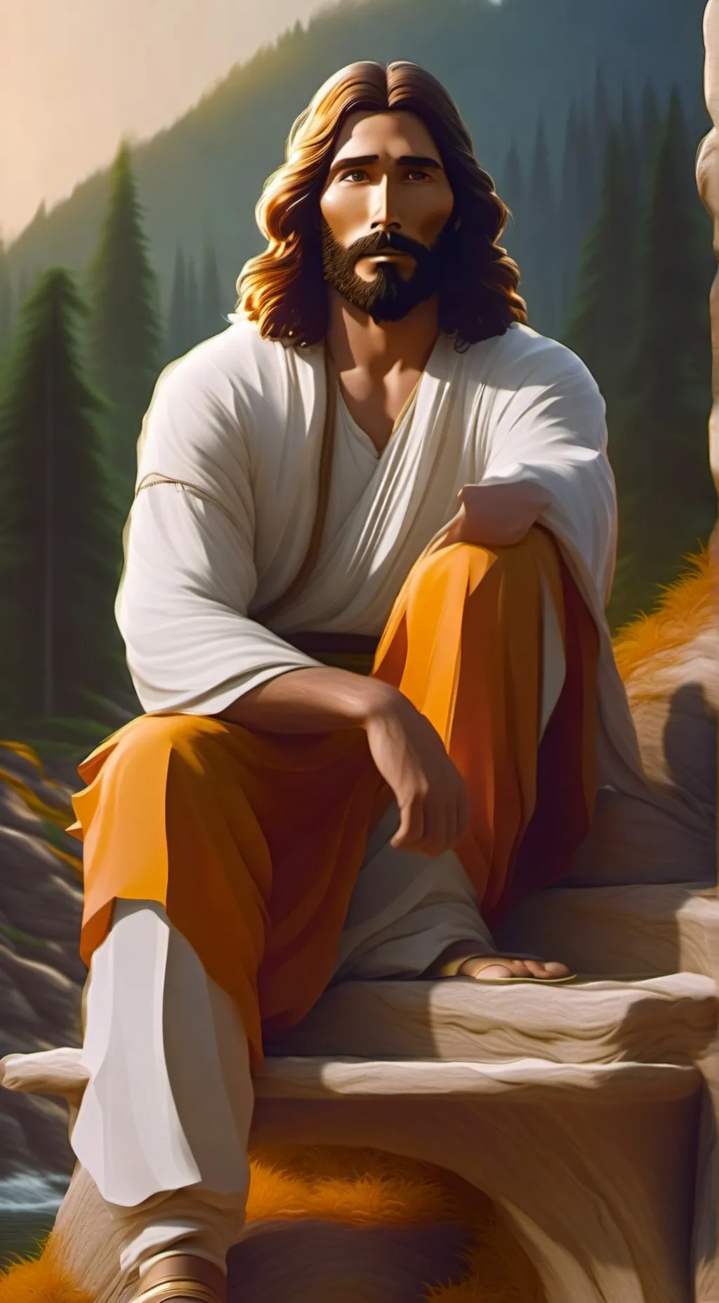 ai character: Jesus background