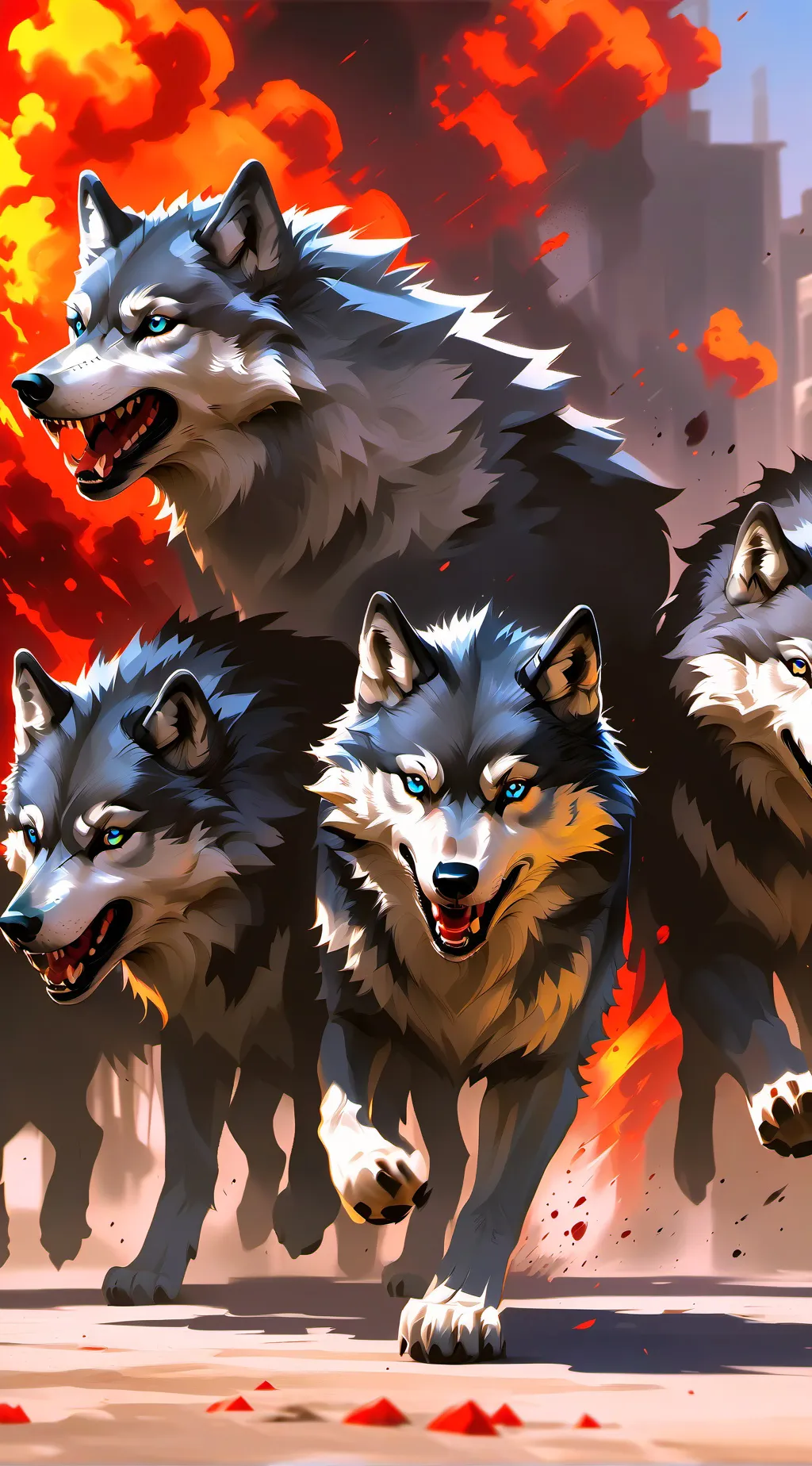 ai character: Wolves. background