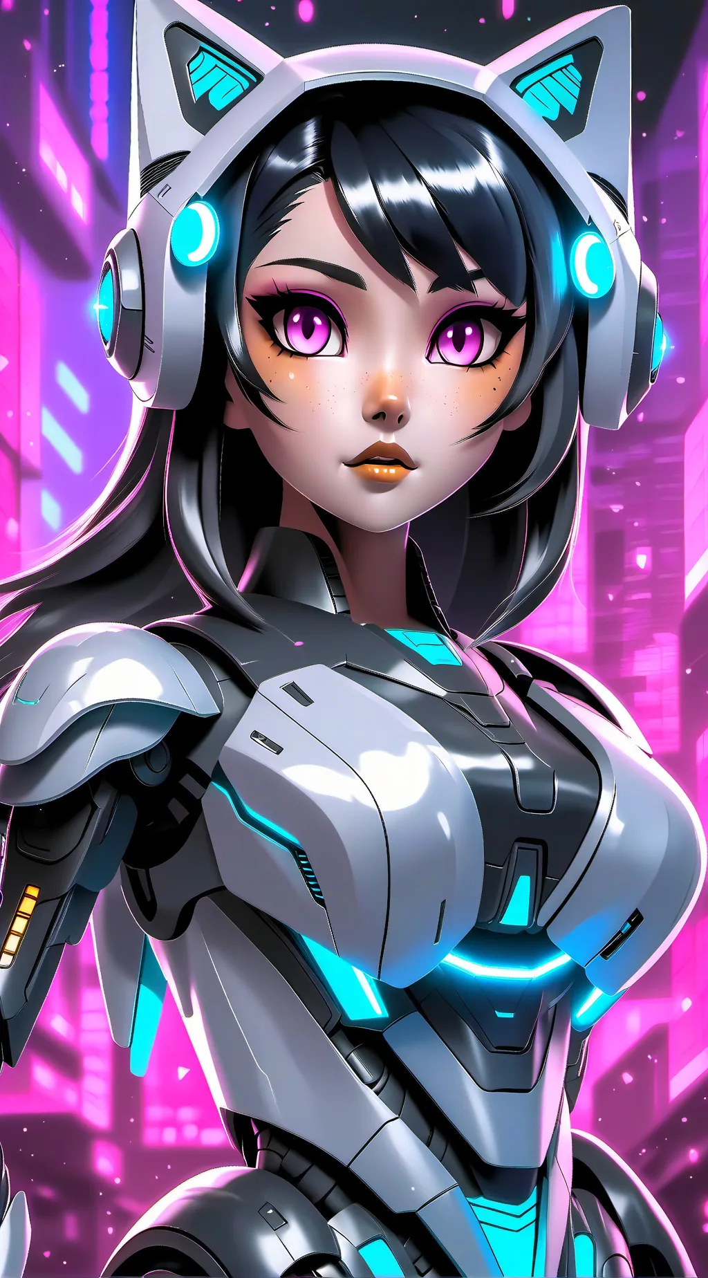 ai character: cat girl background