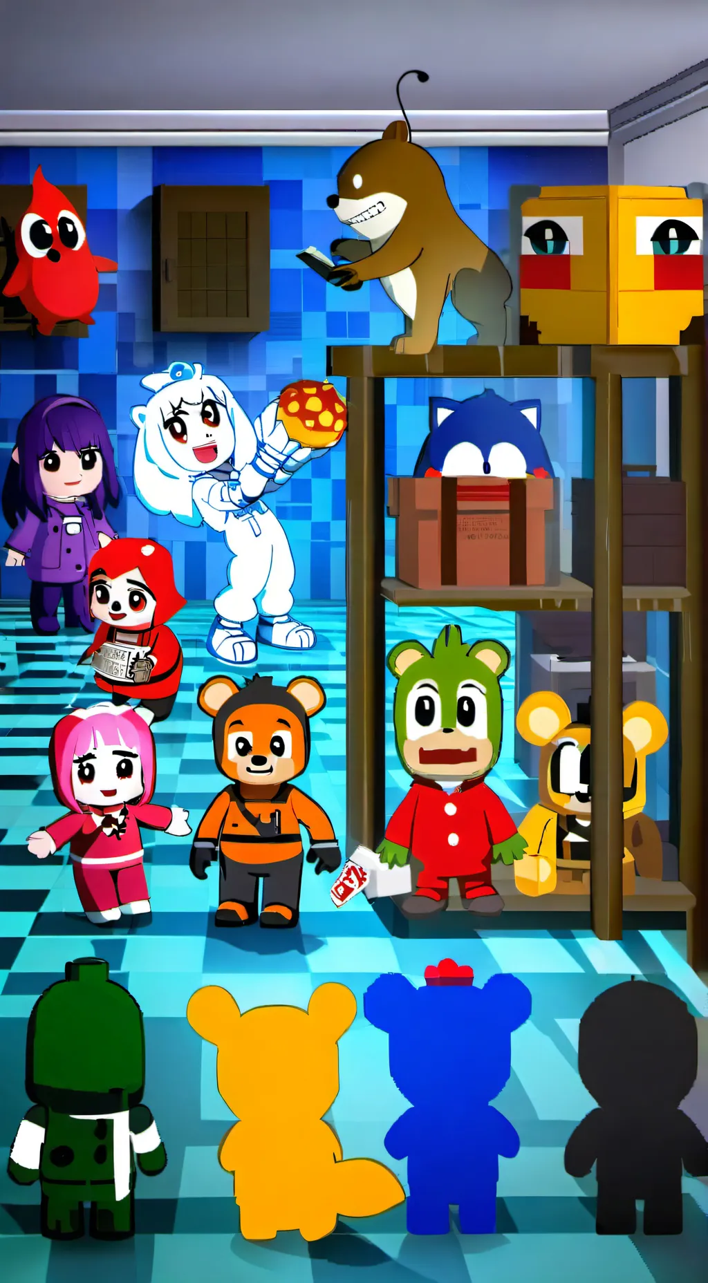 ai character: Fnaf X Bfdi background