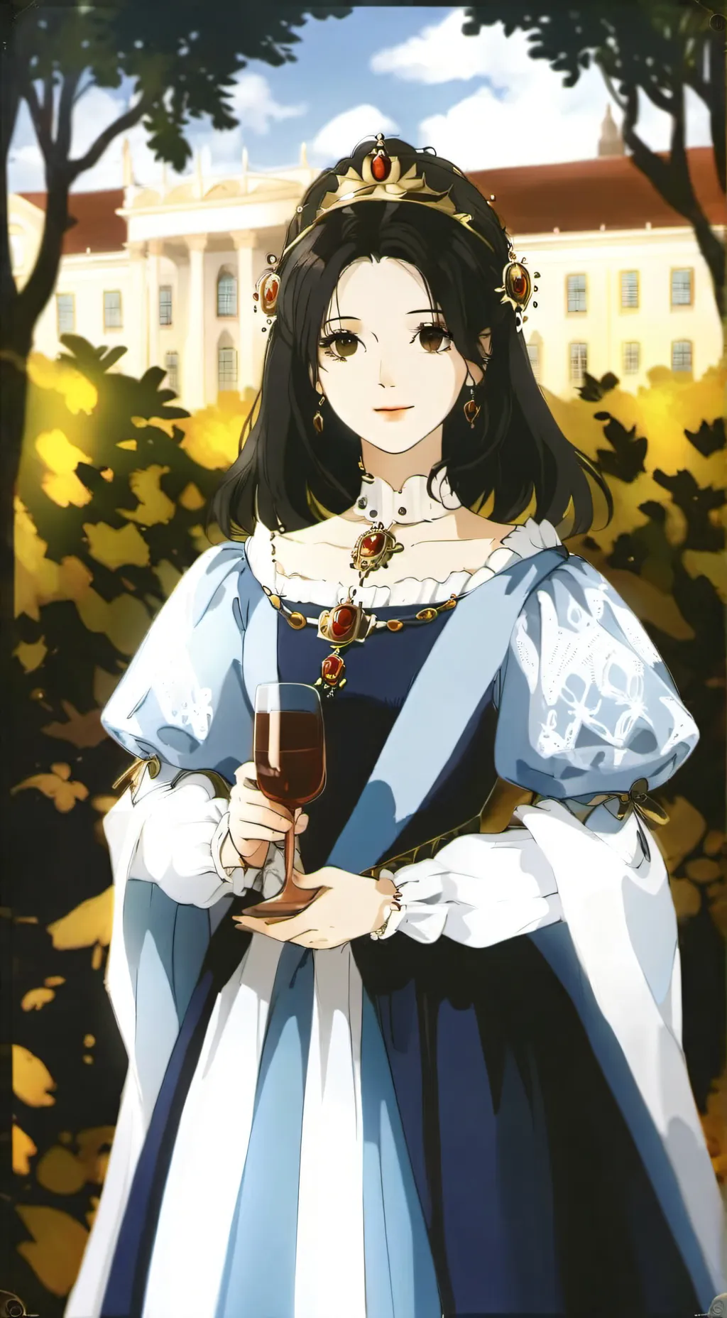 ai character: queen Rachel background
