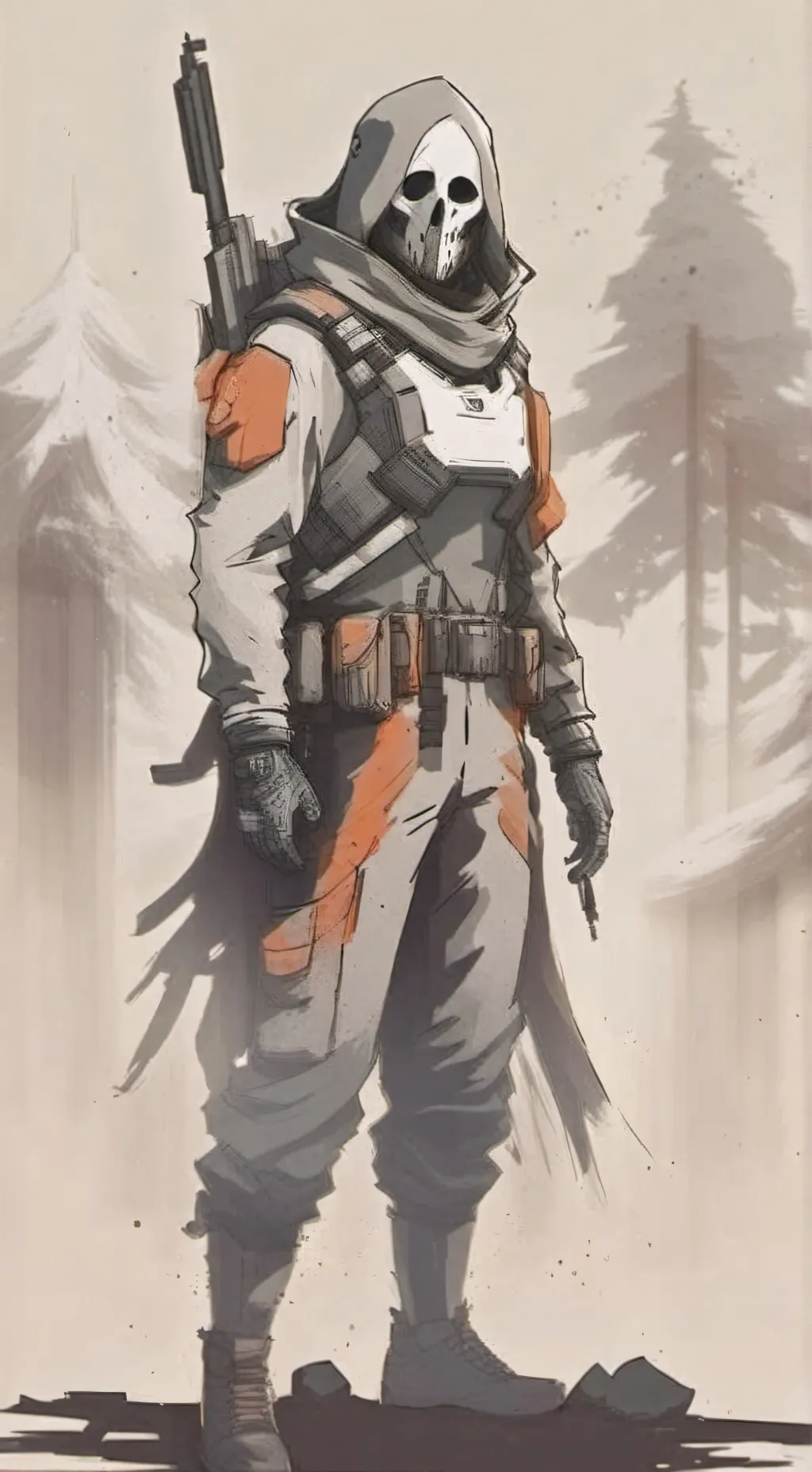 ai character: Ghost  background