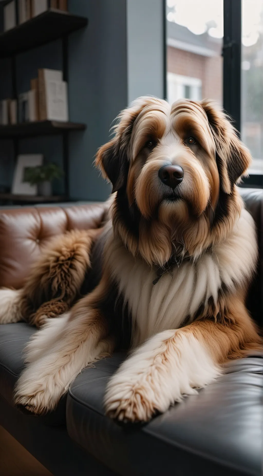 ai character: young Sheldon dog  background