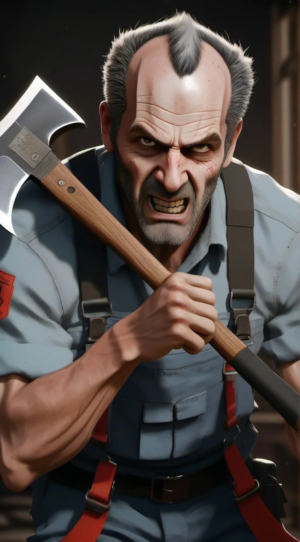 ai character: Mad Axe Man background