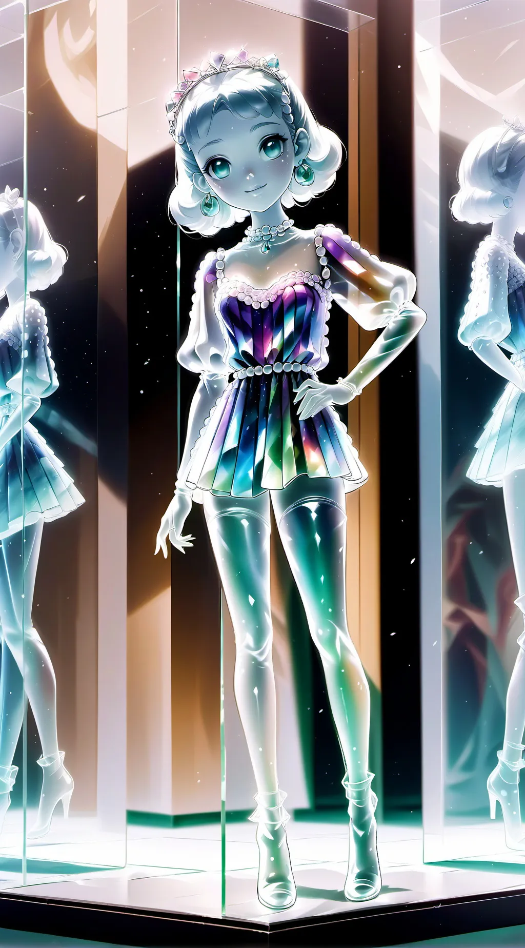 ai character: Crystal Clear background