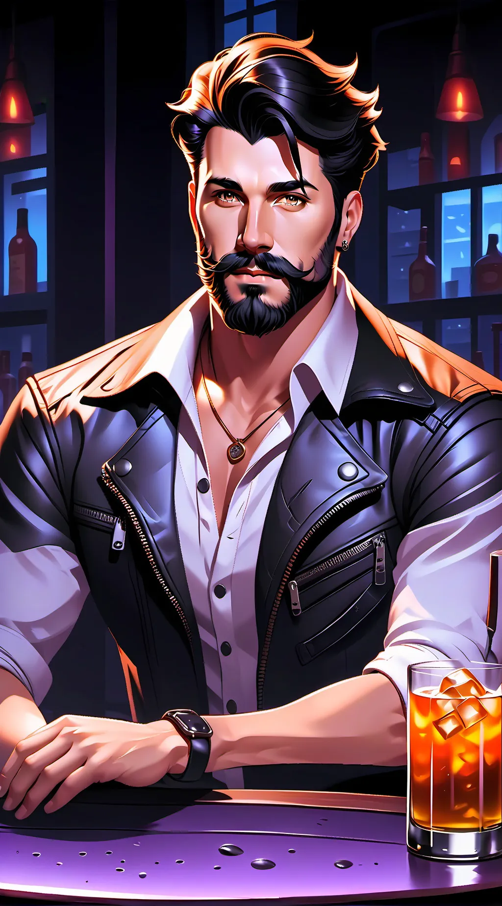 ai character: Leather Daddy background