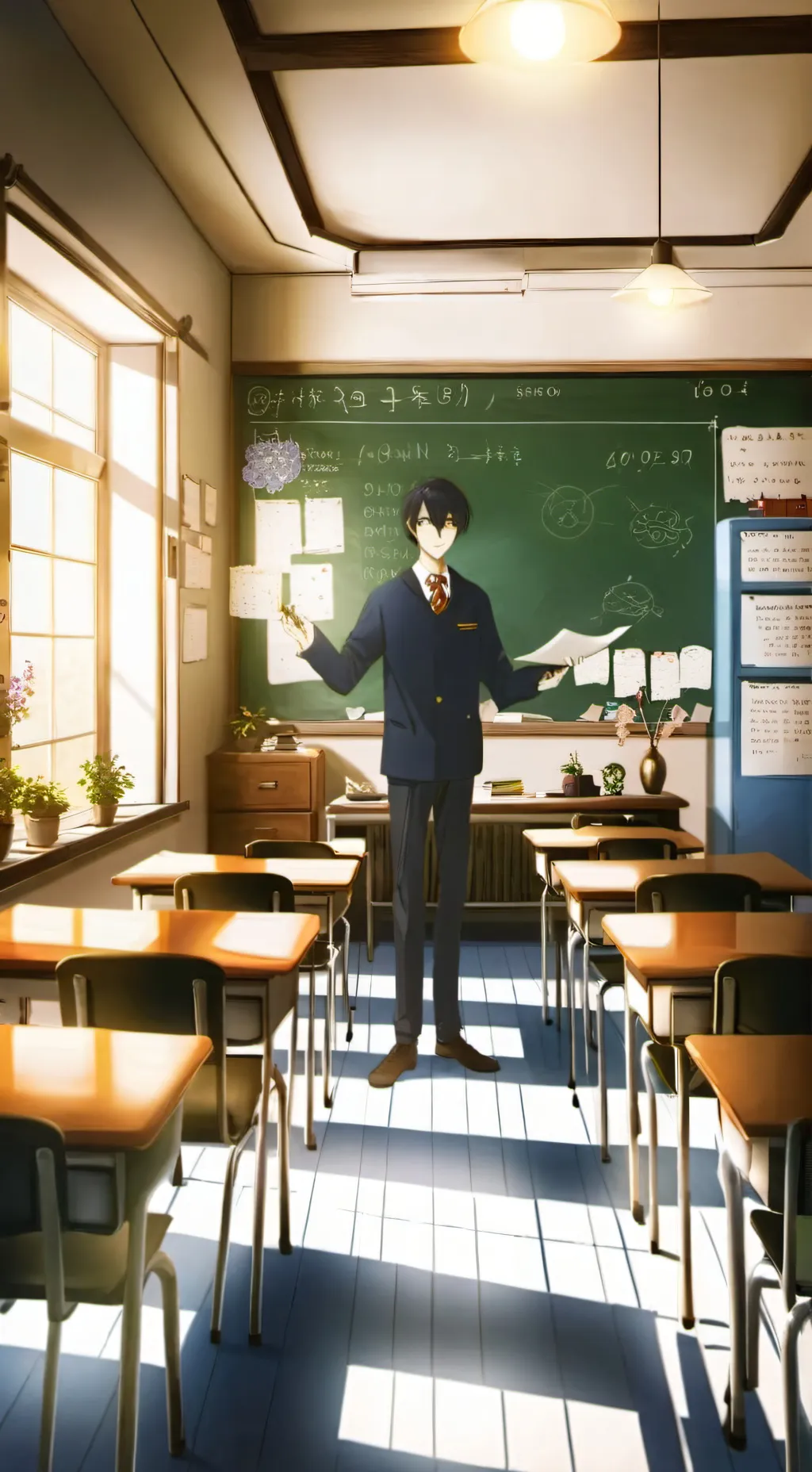 ai character: sprunki school! background