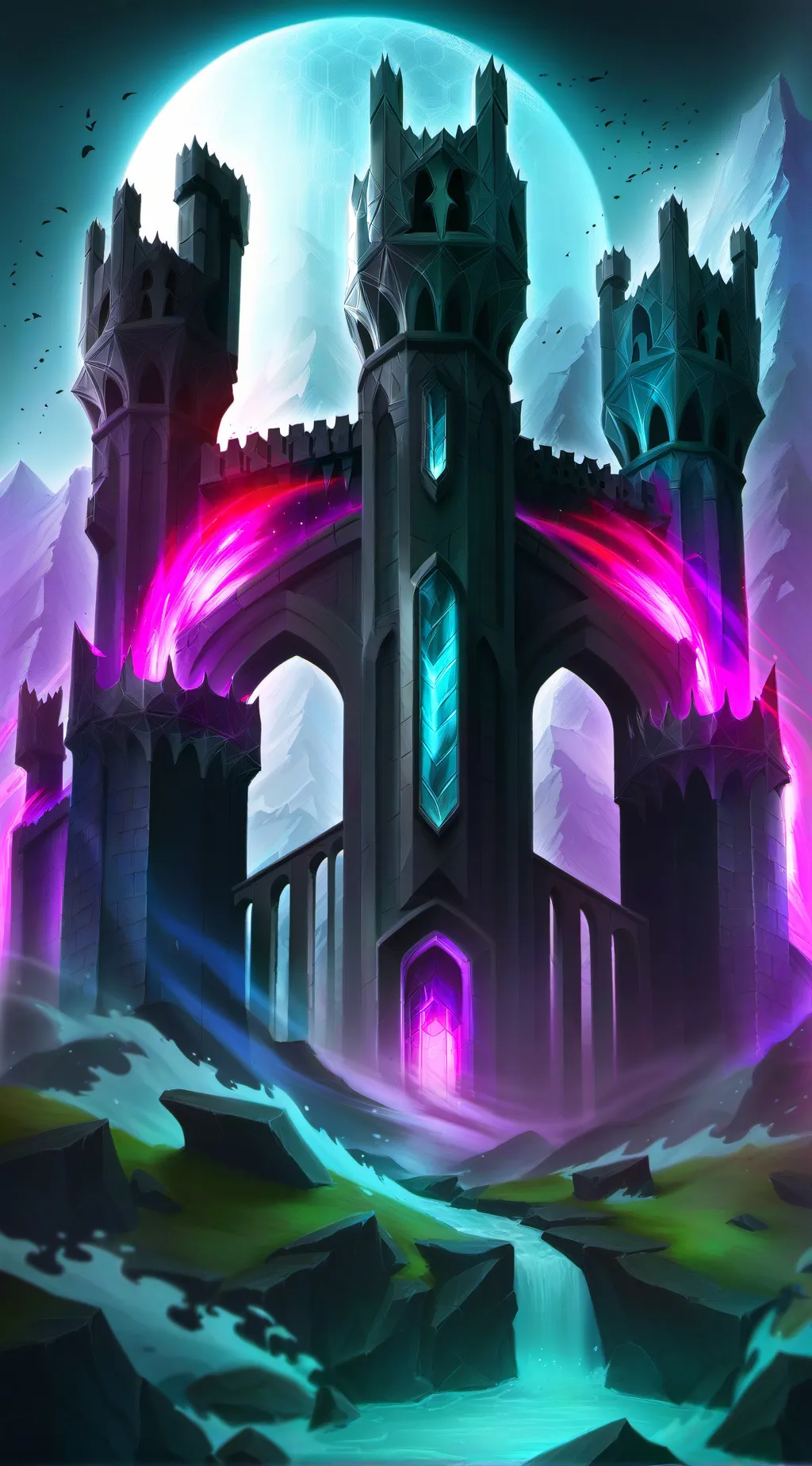 ai character: elemental city background