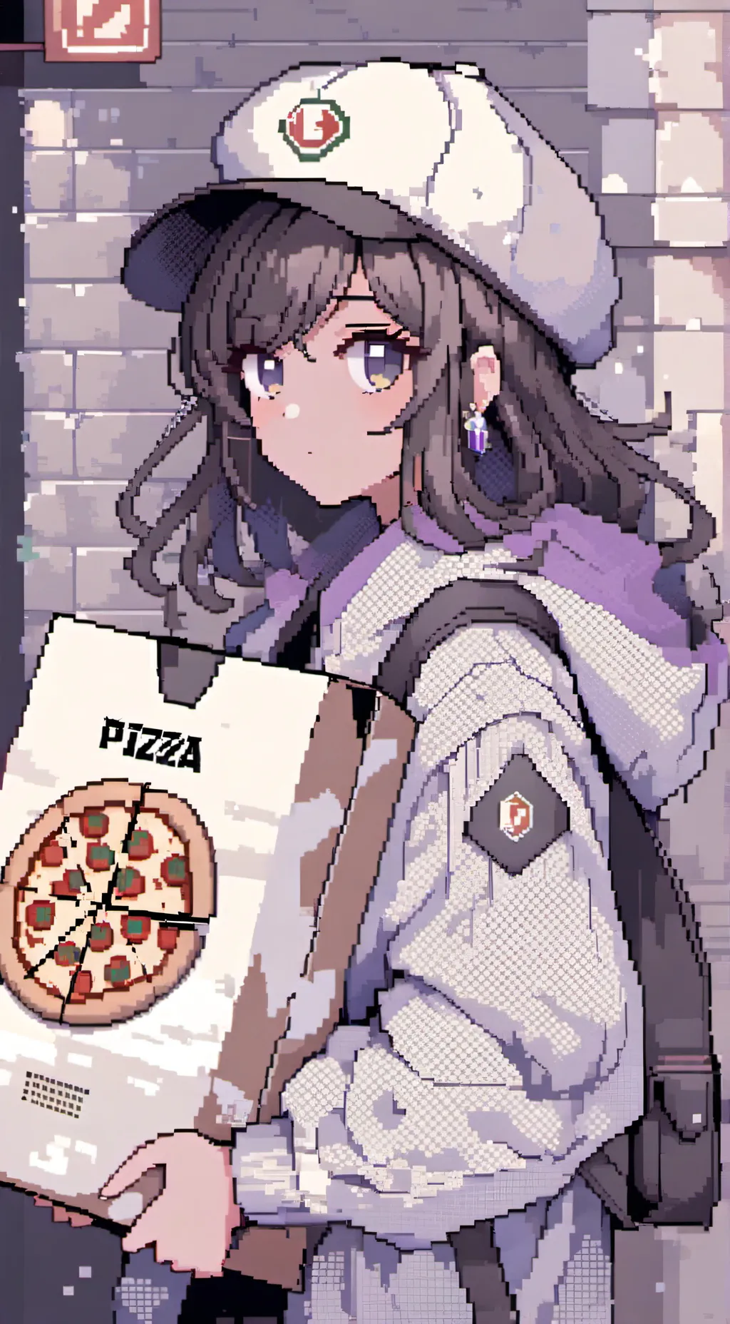 ai character: Pizza girl background