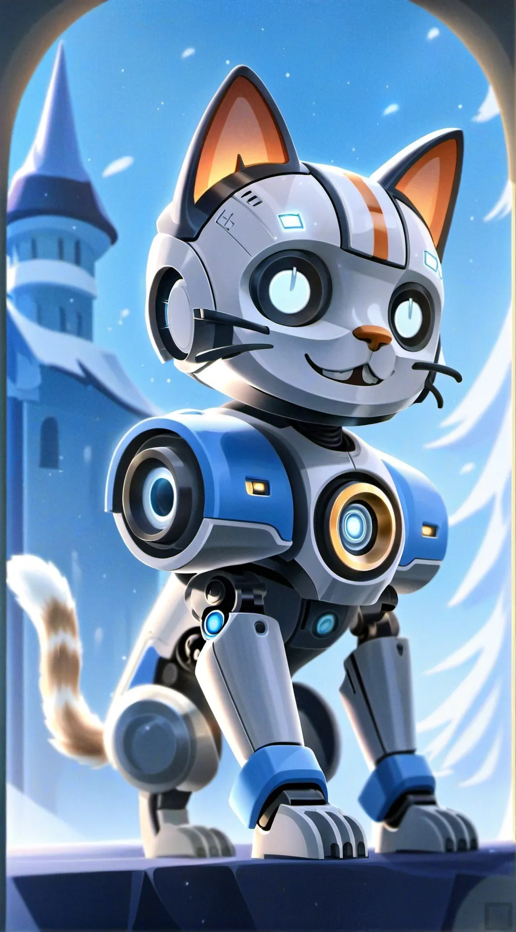 ai character: Robo cat background