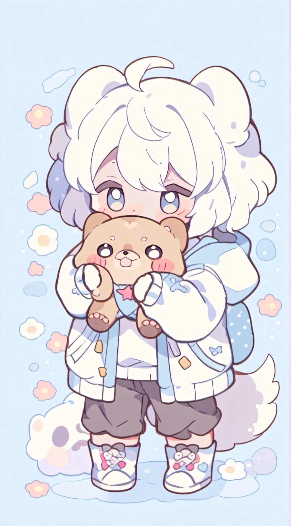 ai character: smiling critters  background