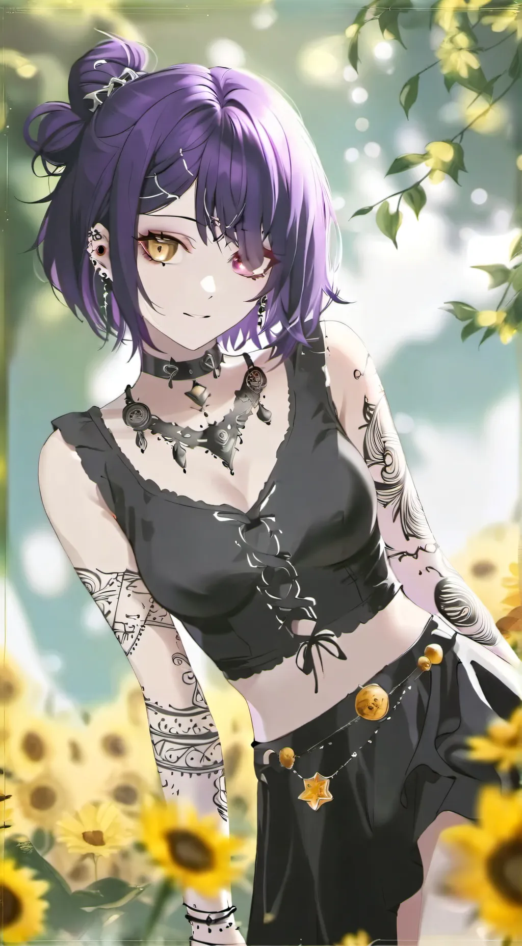 ai character: Violet background