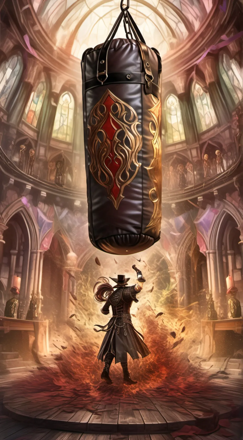 ai character: The training bag background