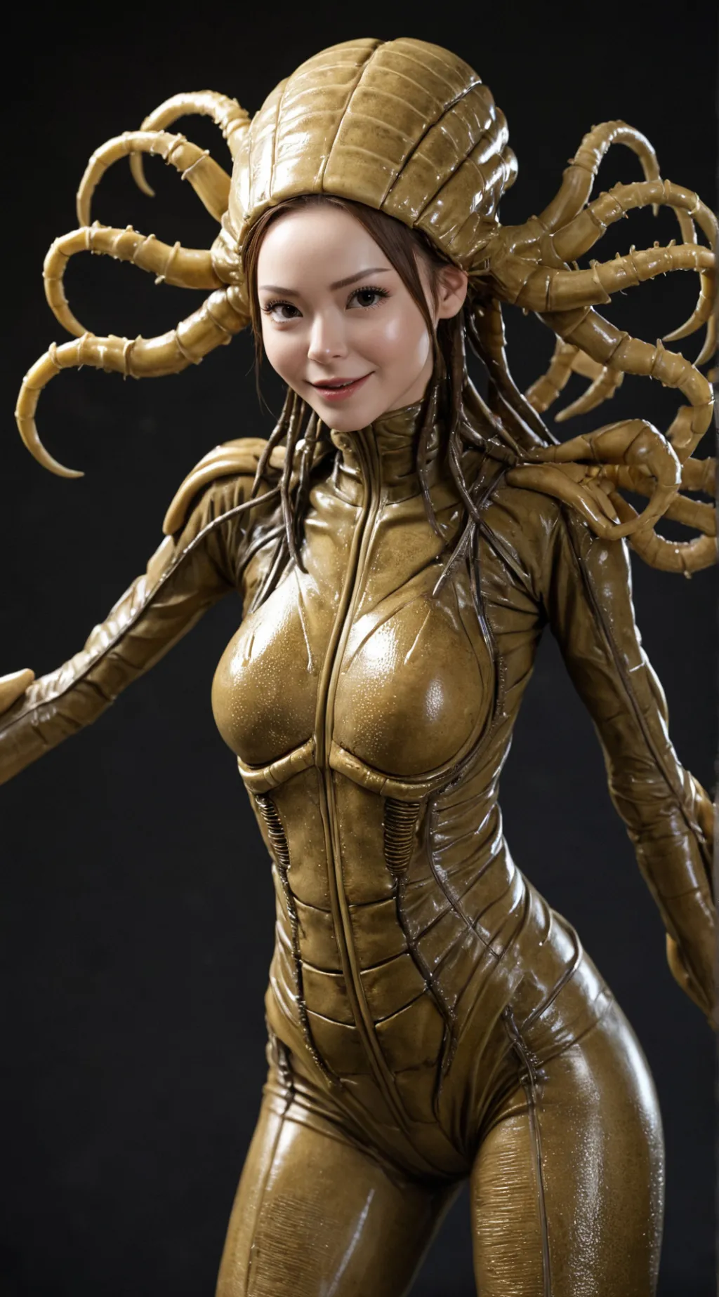 ai character: facehugger female background