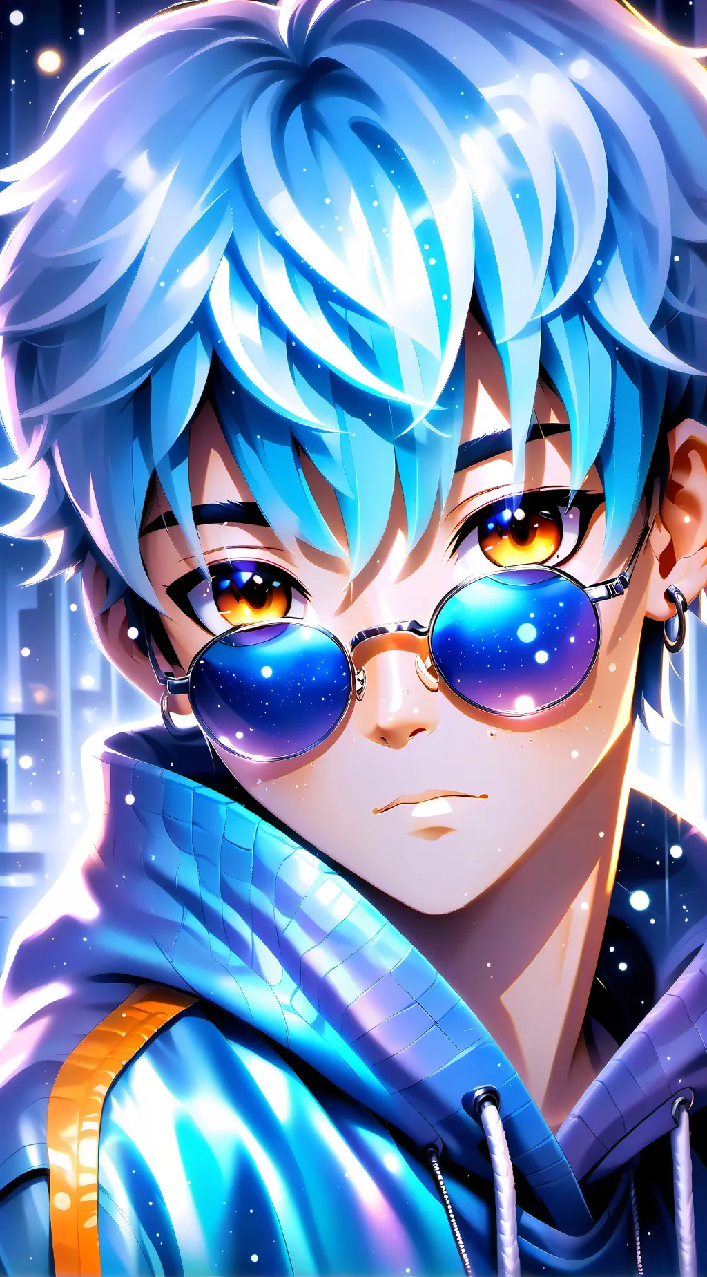 ai character: Xander~🩵❄️🌧️🌊💧 background