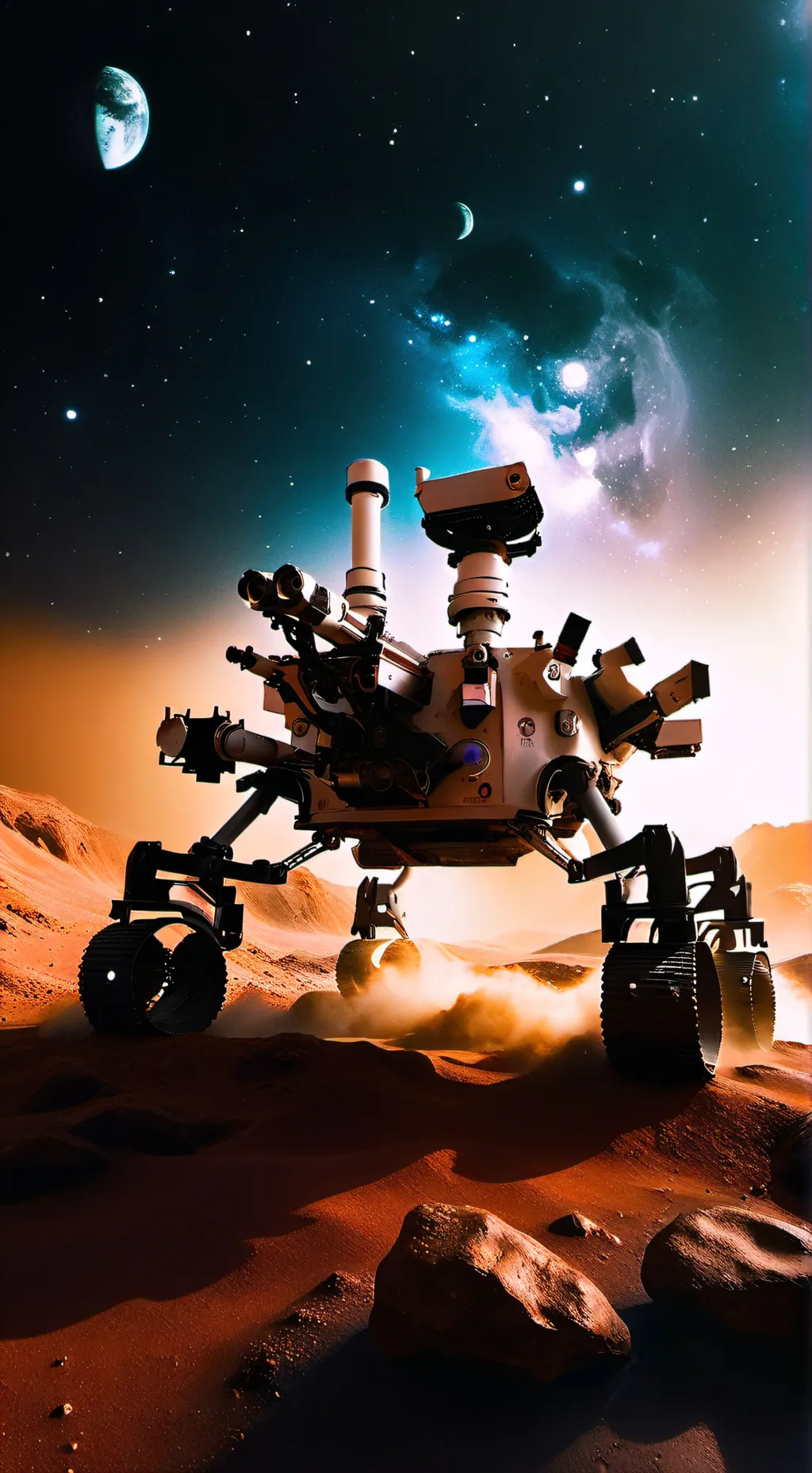 ai character: Mars rover background