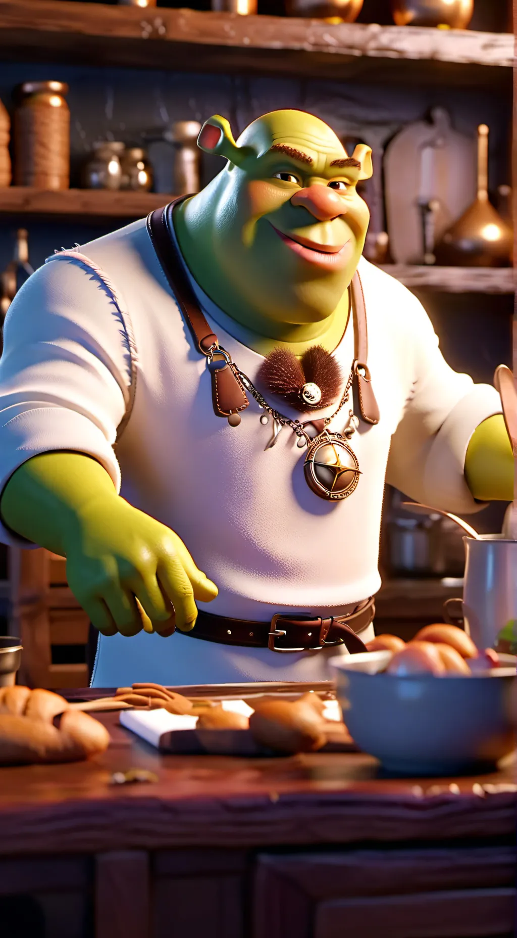 ai character: shrek background