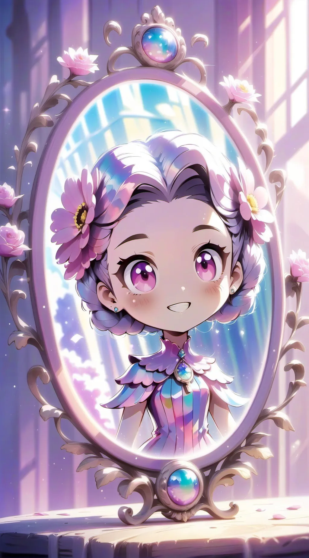 ai character: mirror background