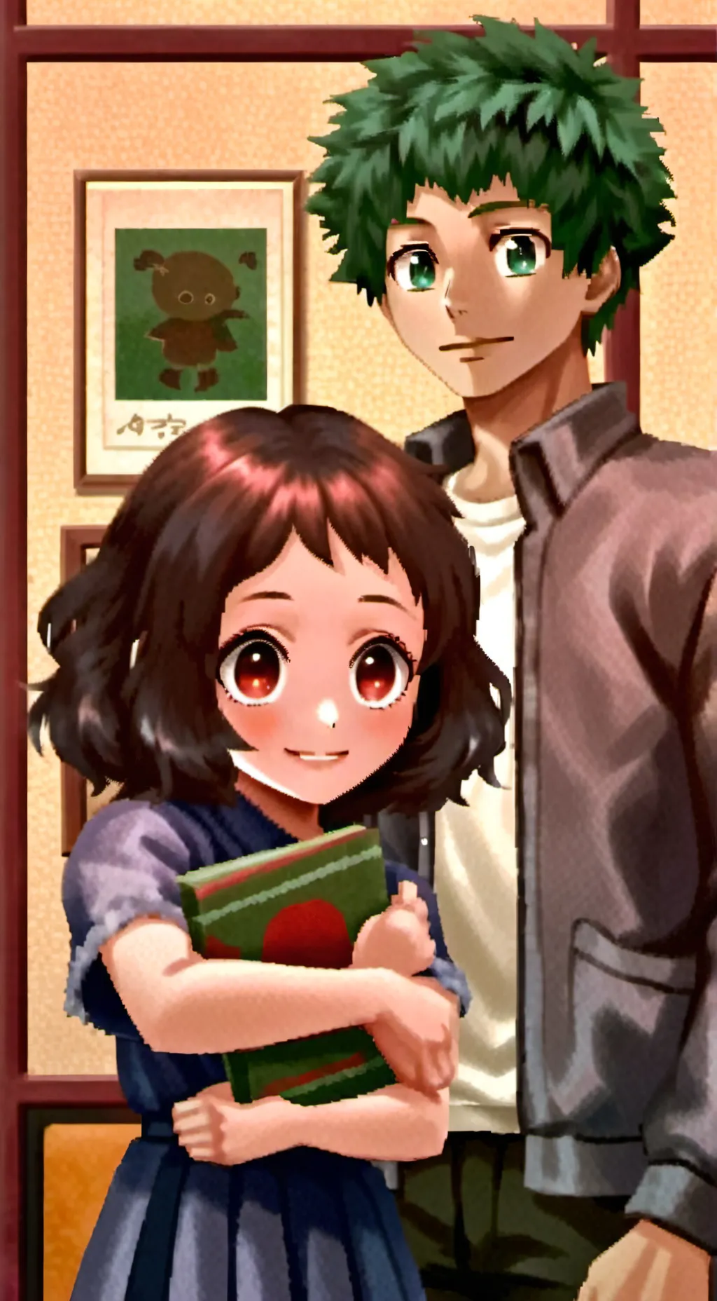 ai character: Ochaco & Deku  background