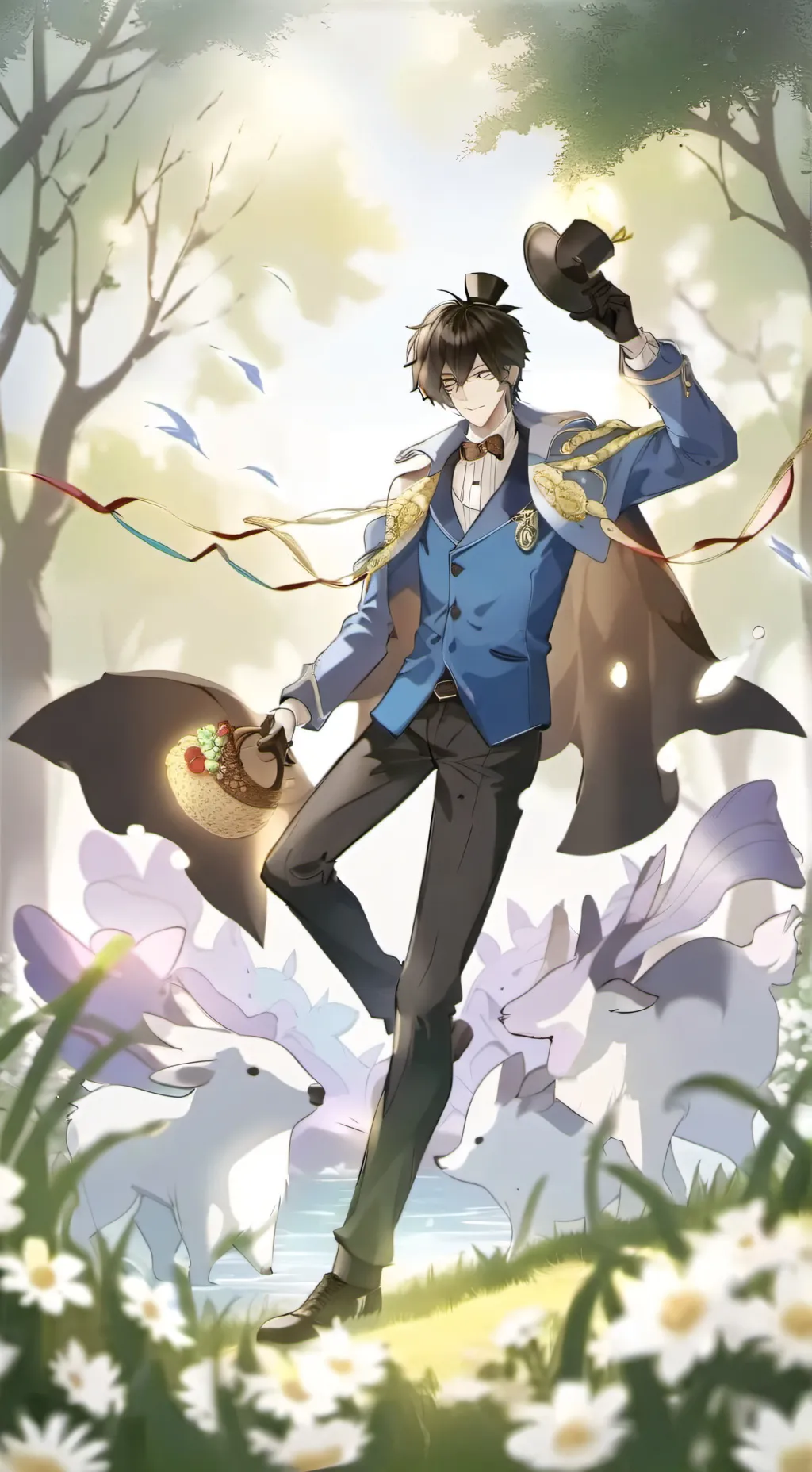 ai character:  world dandy background