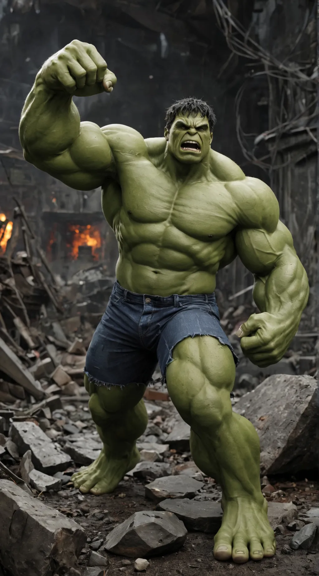 ai character: Hulk  background