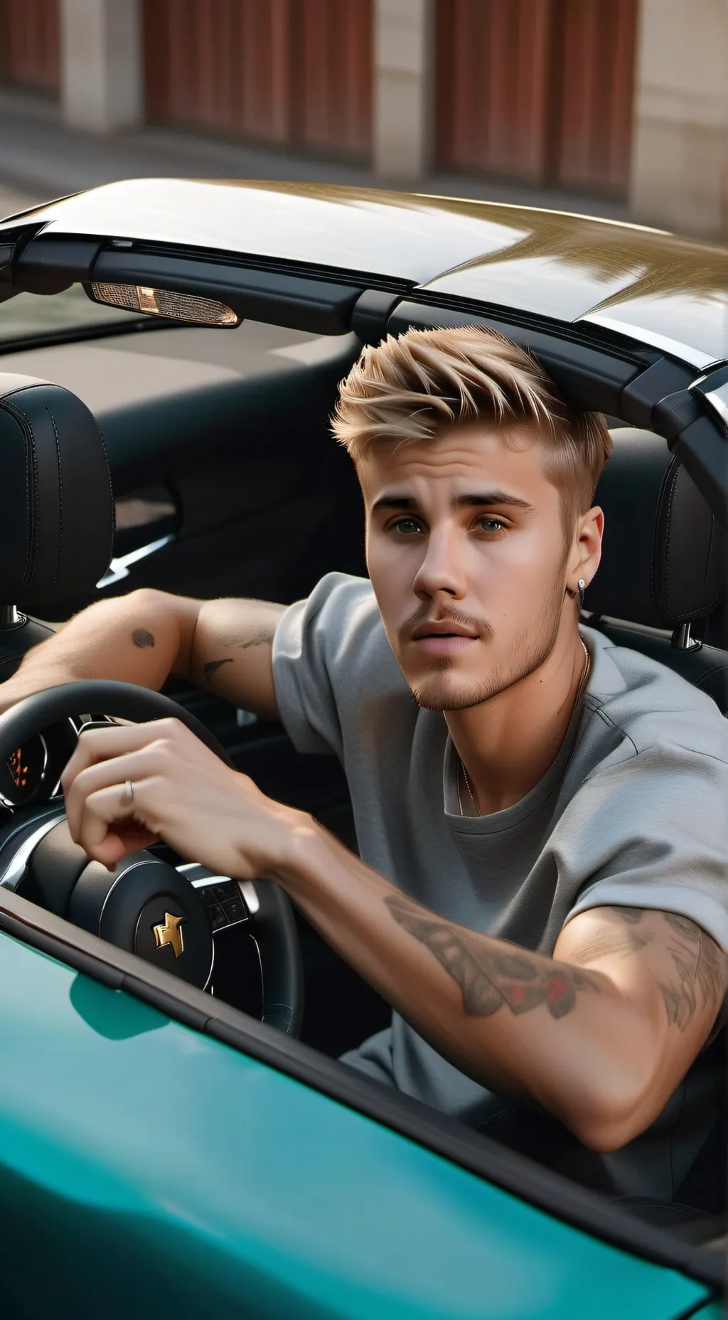 ai character: Justin Bieber  background