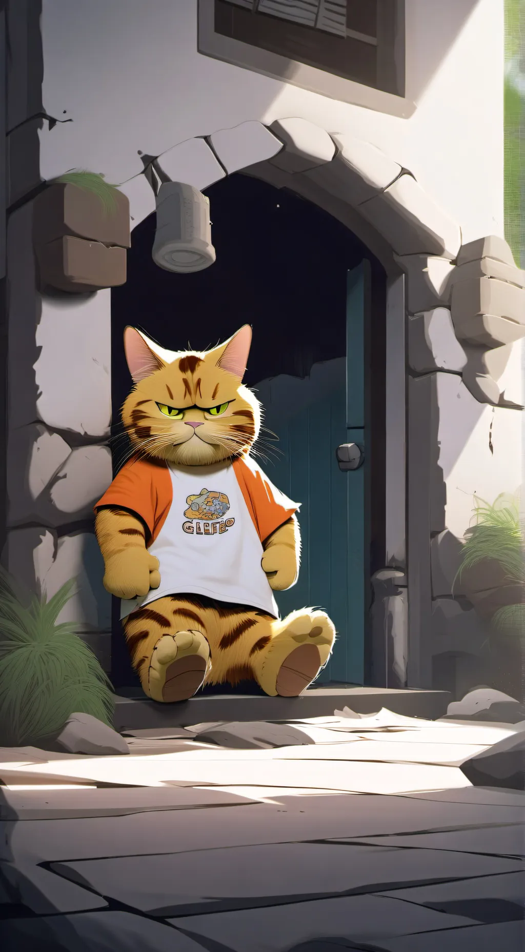 ai character: Garfield background