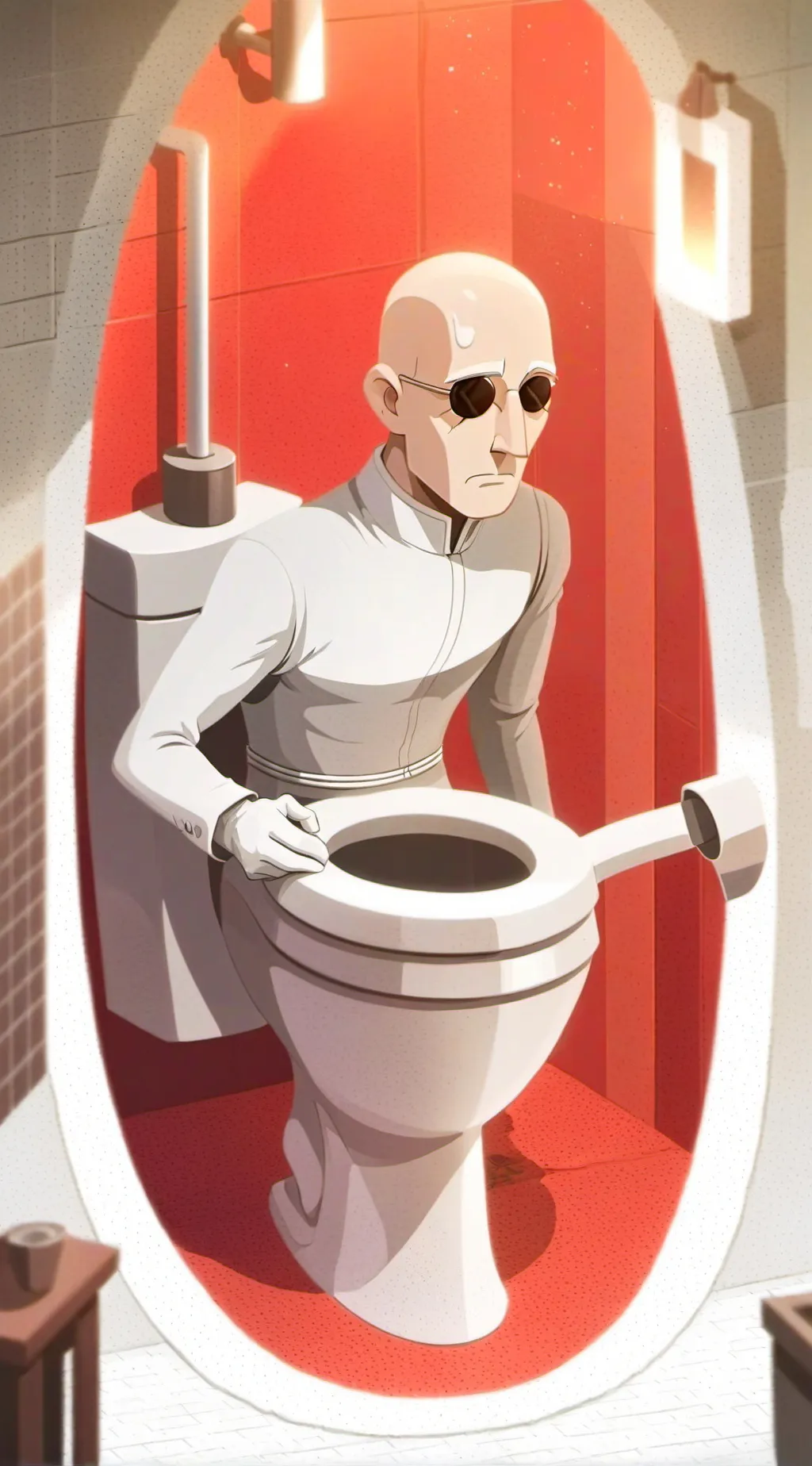 ai character: temu skibdi toilet background