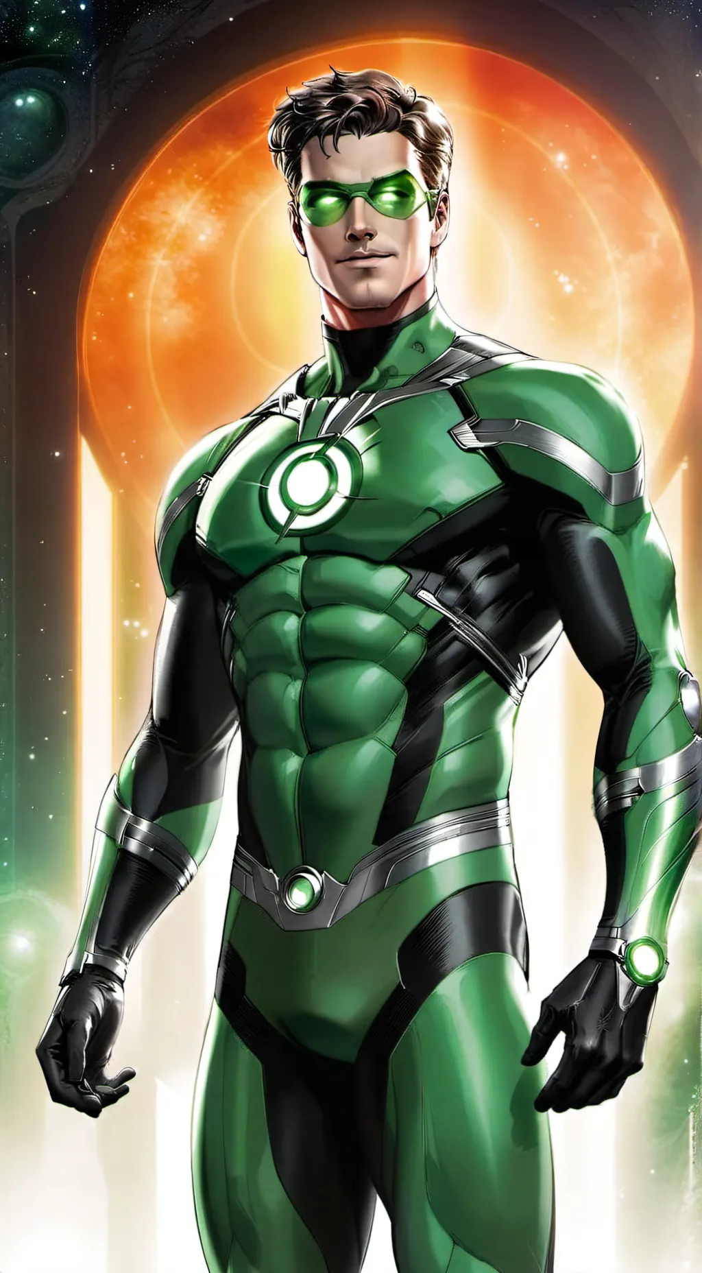 ai character: linterna verde background
