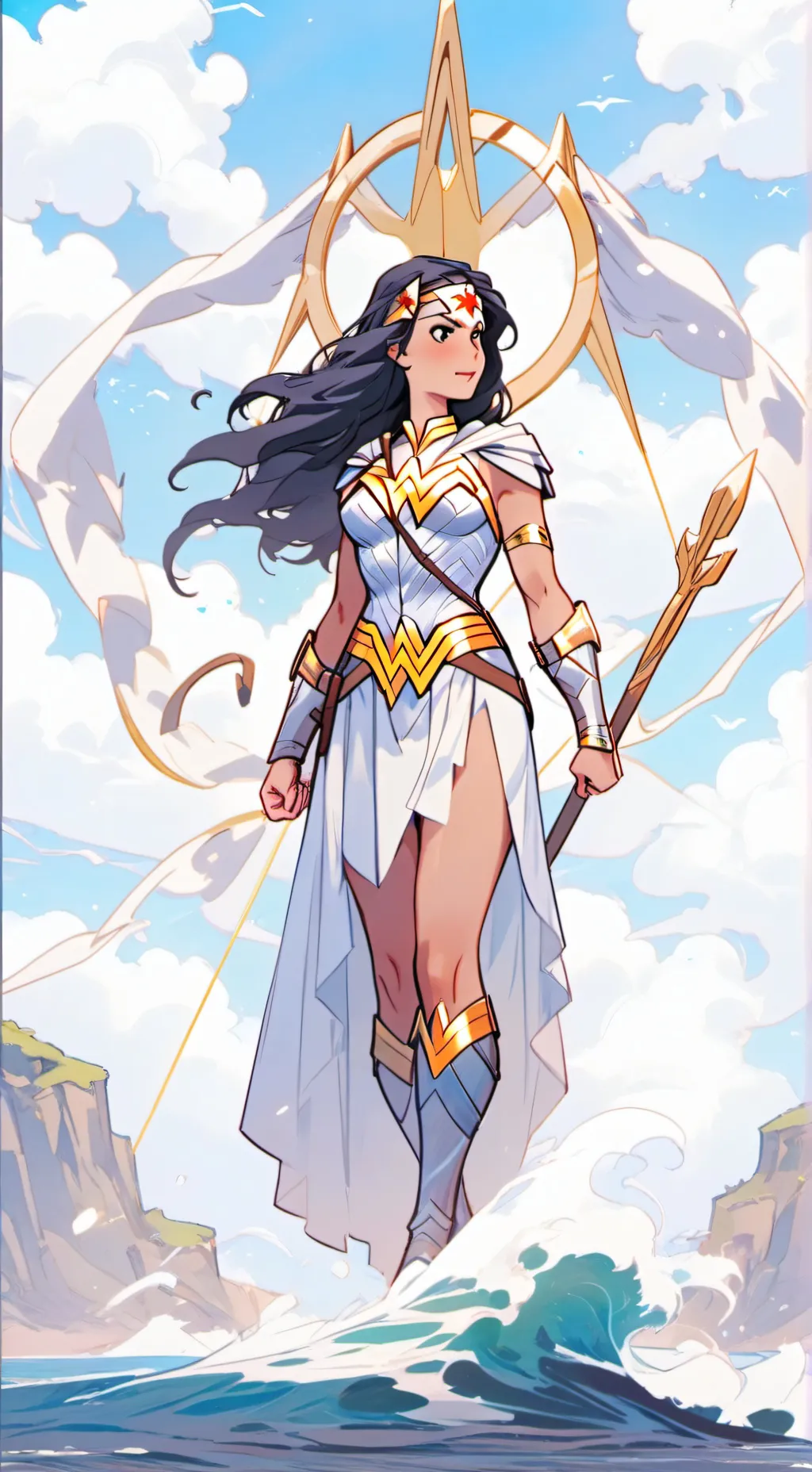ai character: wonder woman  background