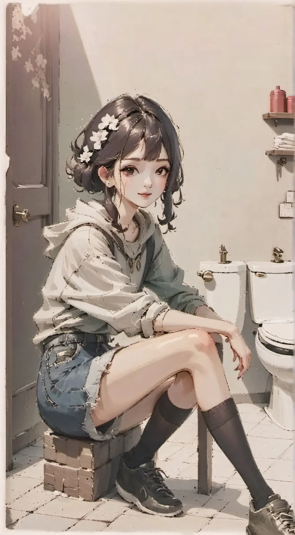 ai character: poop girl background