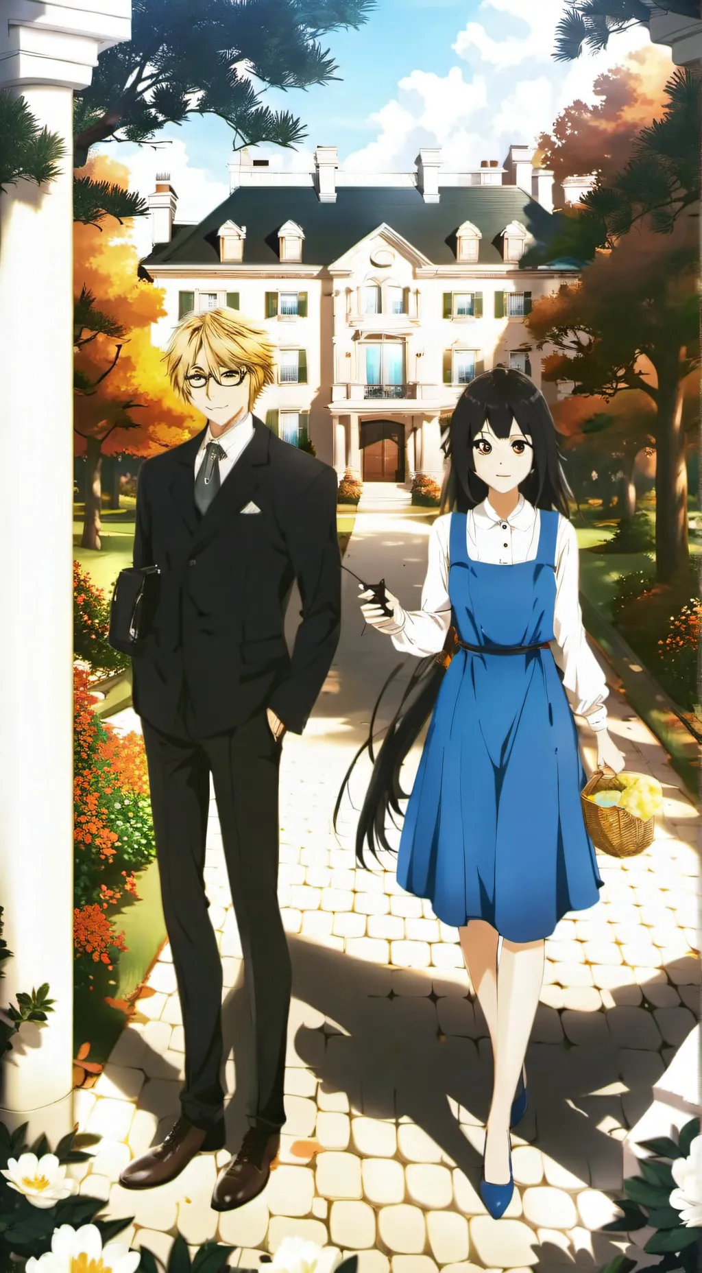 ai character: MHA mansion  background