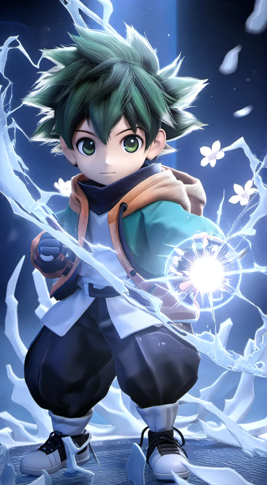 ai character: deku y uraraka  background