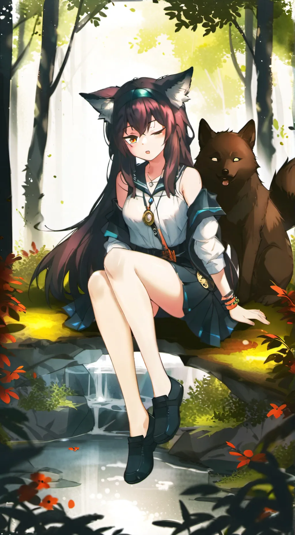 ai character: winter background