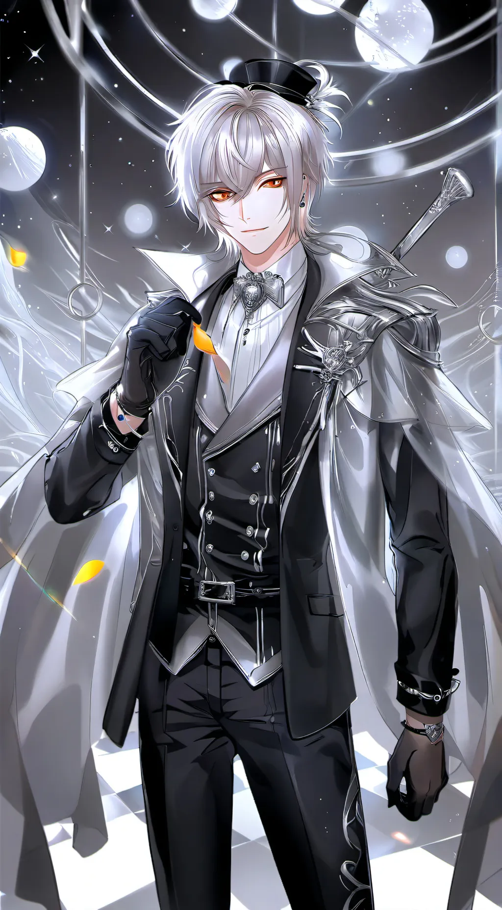 ai character: Silver background