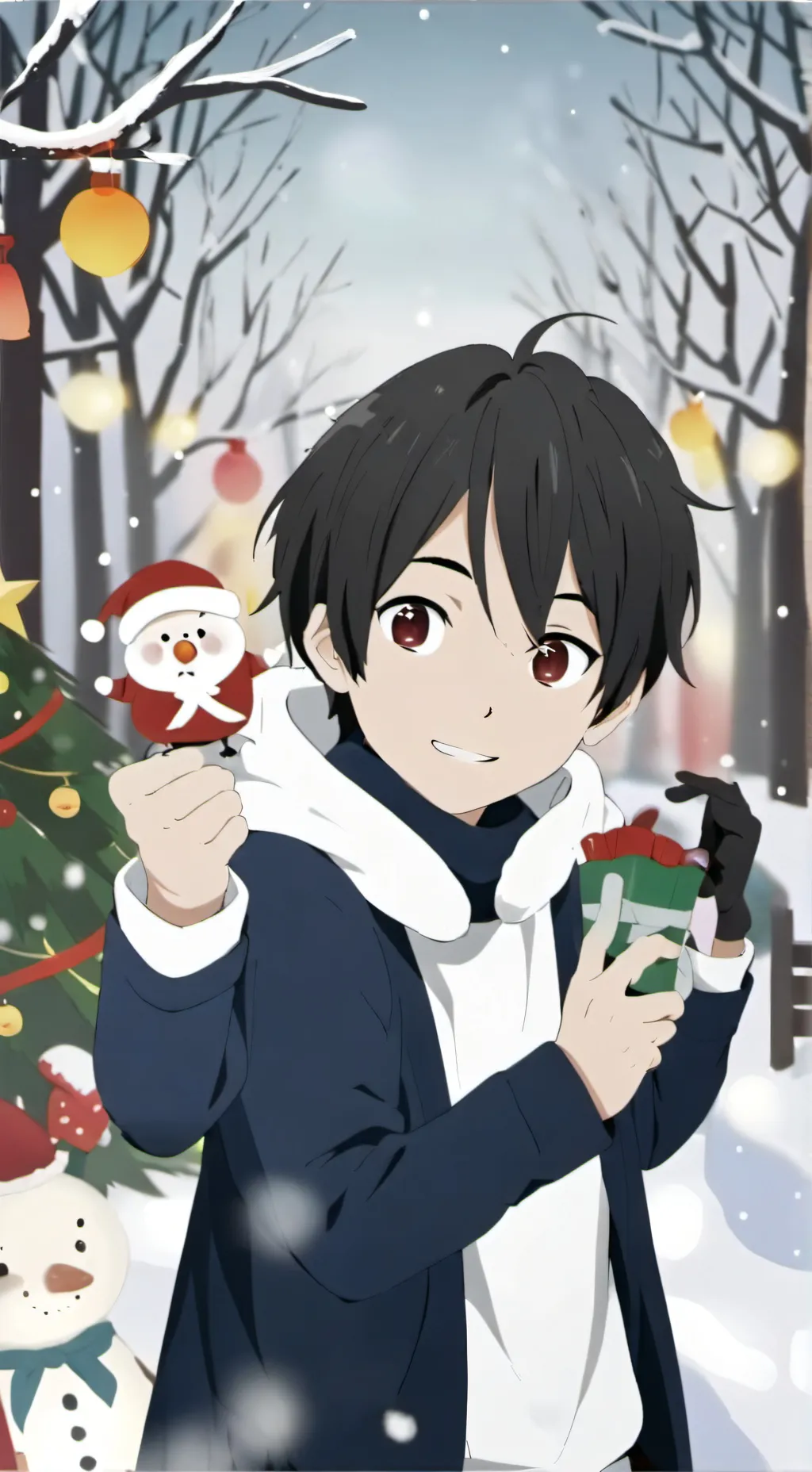 ai character: KNY Christmas background