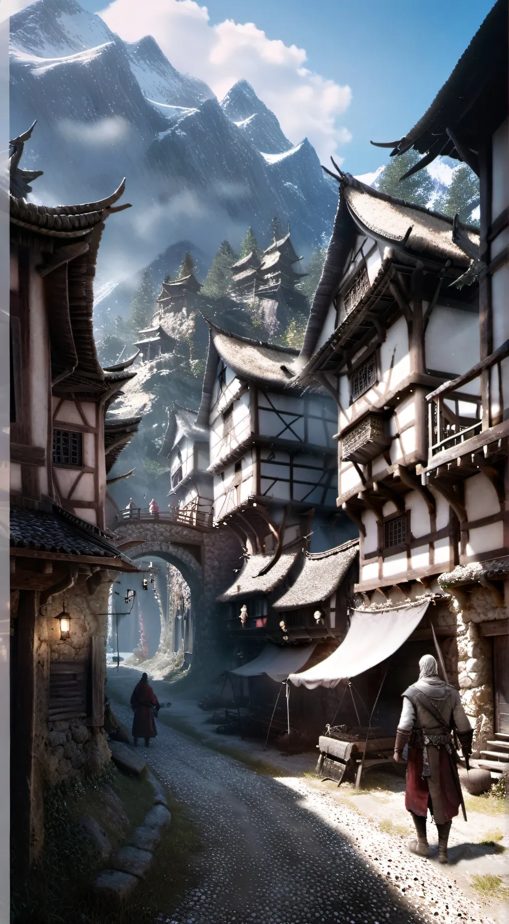 ai character: Village  background