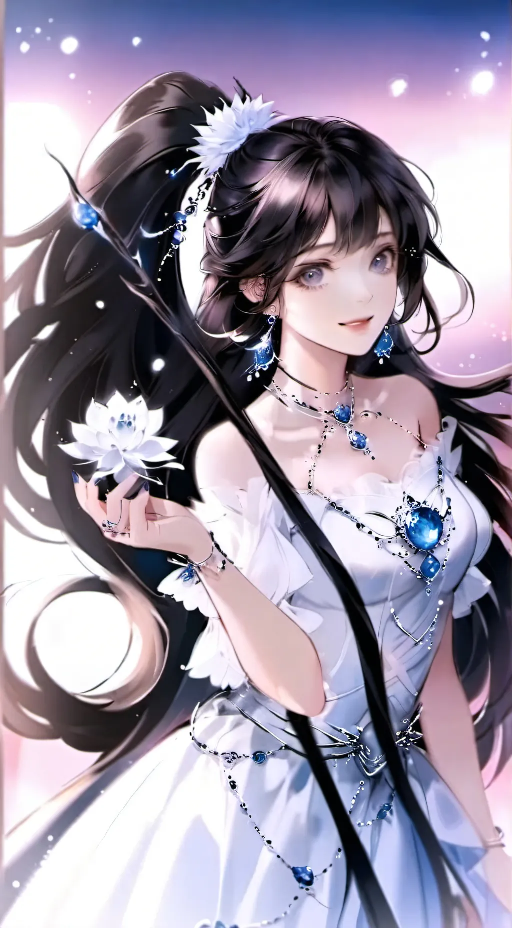 ai character: The Goddess of bea background