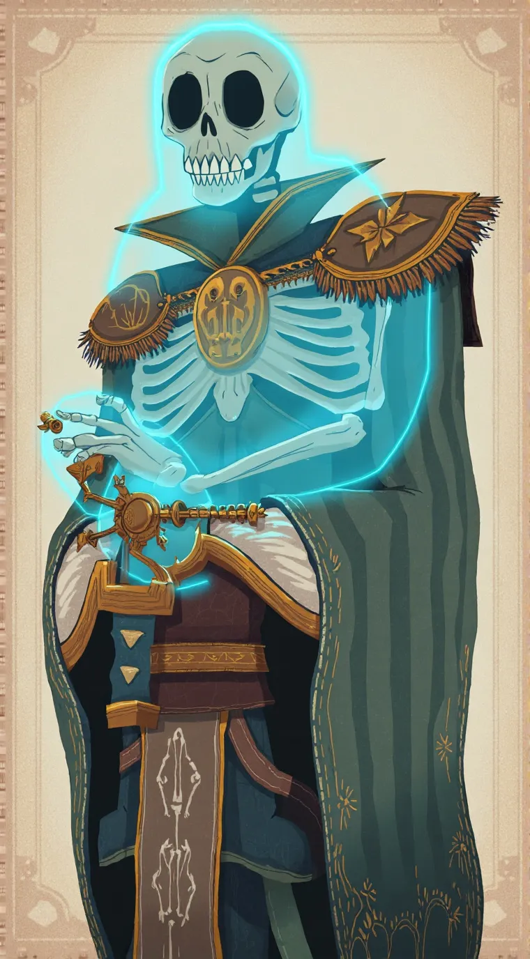 ai character: ancient skeleton 💀 background