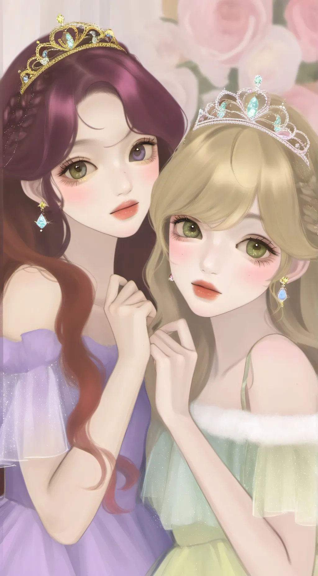 ai character: Diana and Poppy  background